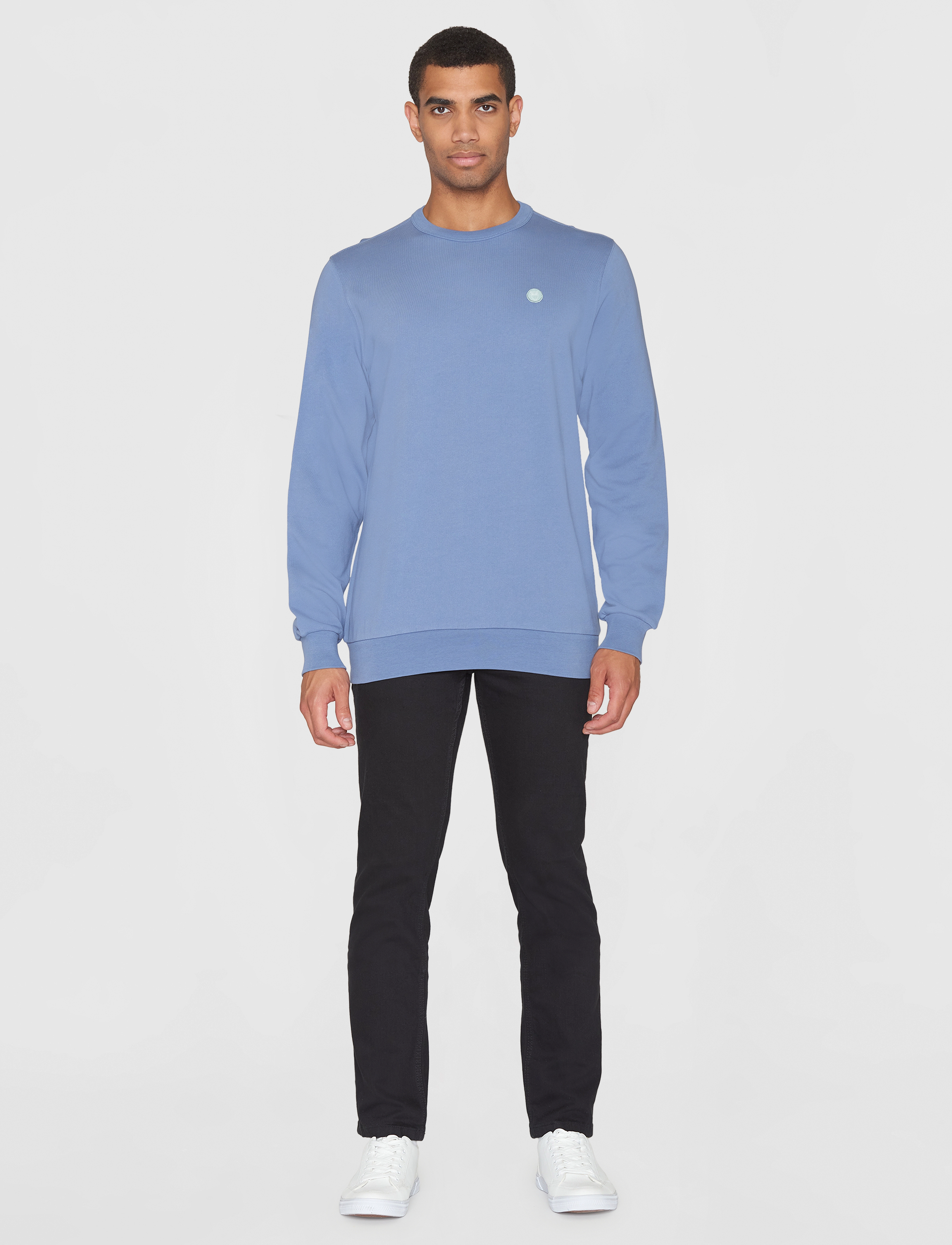 Knowledge Cotton Apparel - ERIK basic badge sweat - GOTS/Vegan - moonlight blue - 5