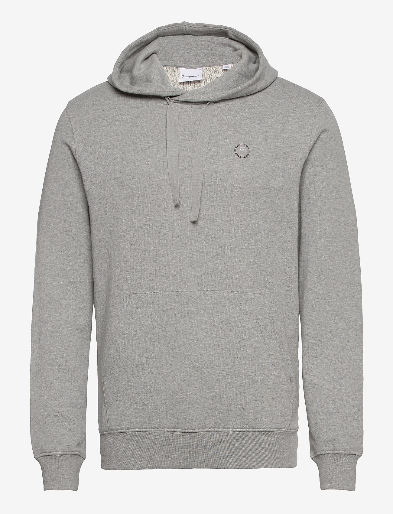 Knowledge Cotton Apparel - Hood basic badge sweat - GOTS/Vegan - grey melange - 0
