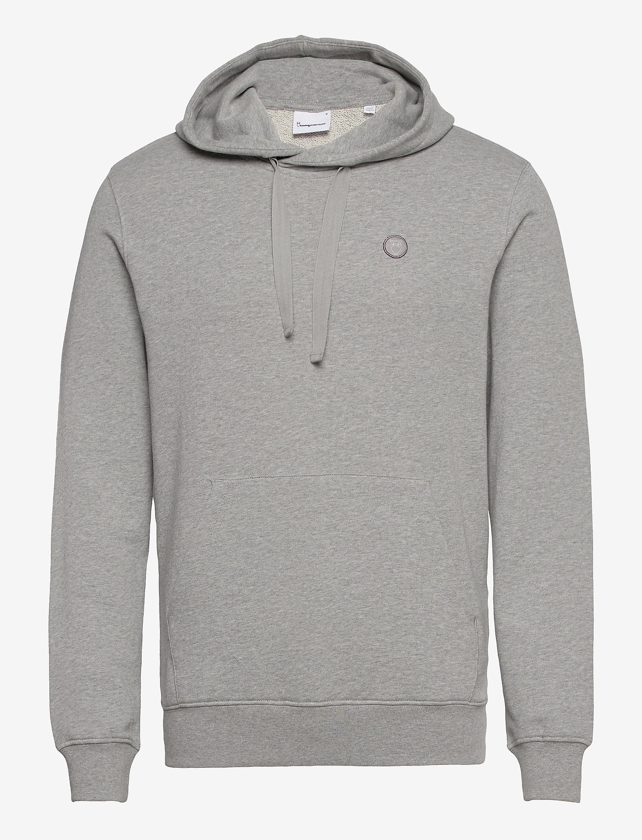 Knowledge Cotton Apparel - Hood basic badge sweat - GOTS/Vegan - sweatshirts - grey melange - 0