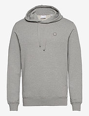 Hood basic badge sweat - GOTS/Vegan - GREY MELANGE