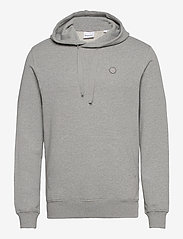 Knowledge Cotton Apparel - Hood basic badge sweat - GOTS/Vegan - sweatshirts - grey melange - 0