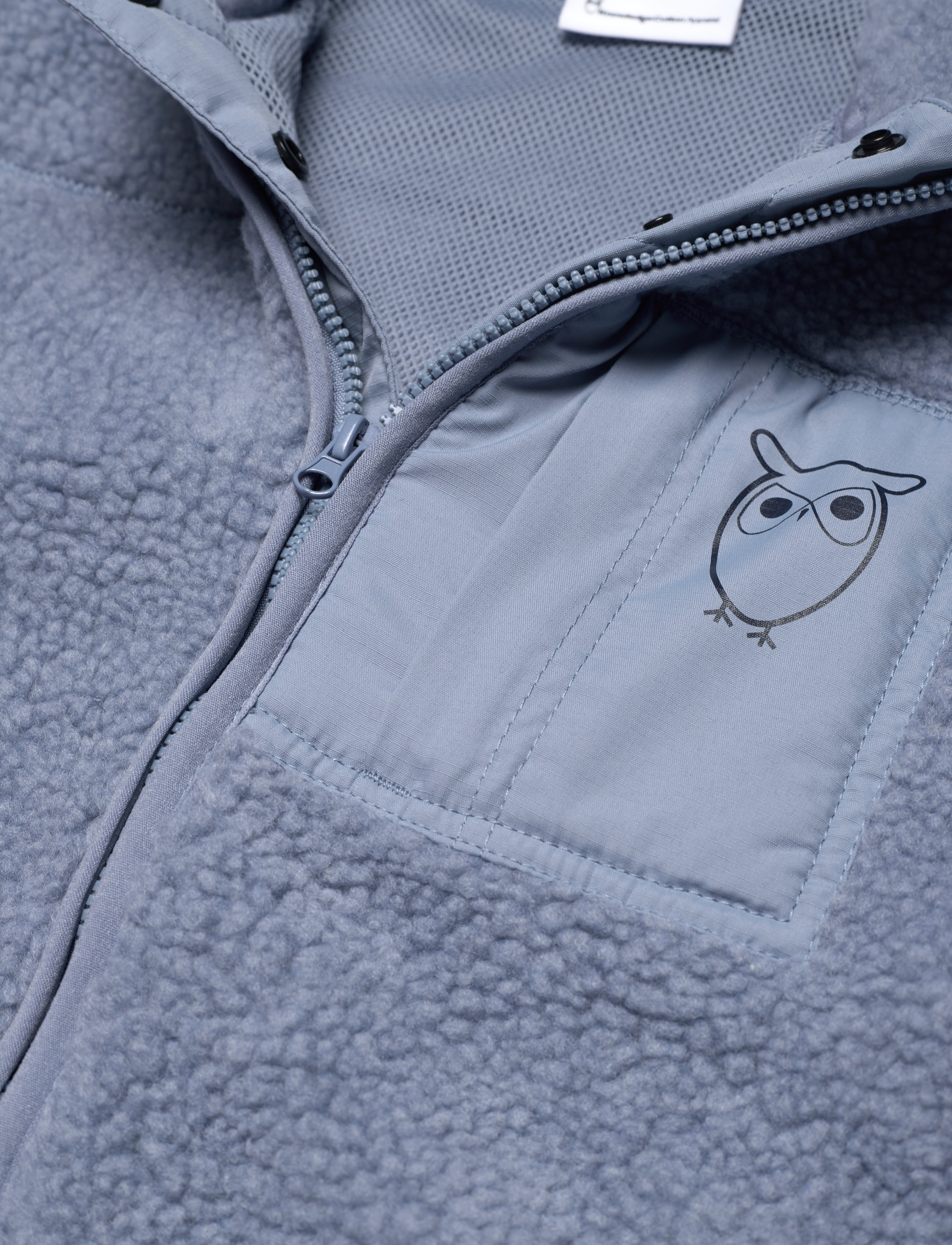 Knowledge Cotton Apparel - Teddy zip sweat - GRS/Vegan - asley blue - 2