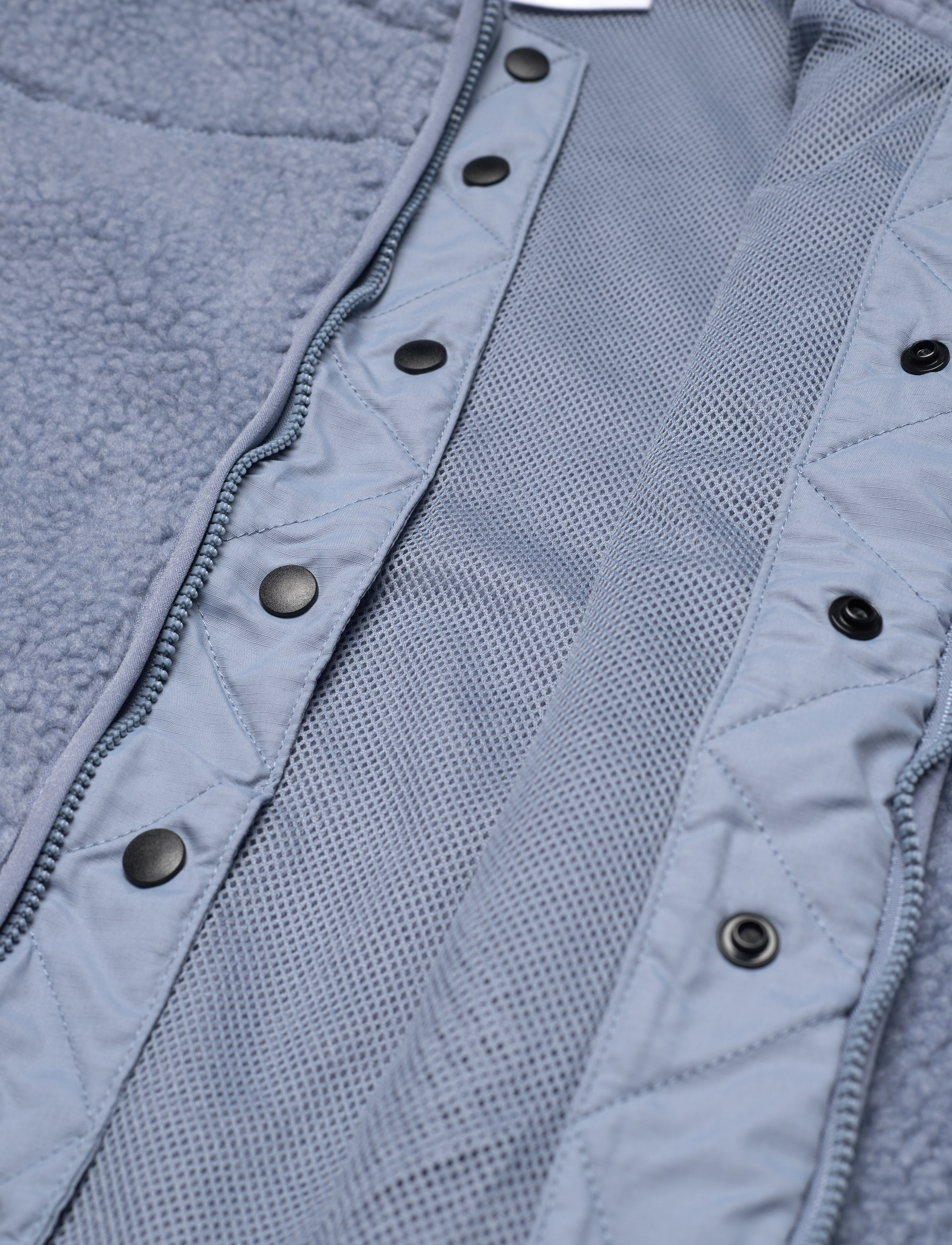 Knowledge Cotton Apparel - Teddy zip sweat - GRS/Vegan - asley blue - 4
