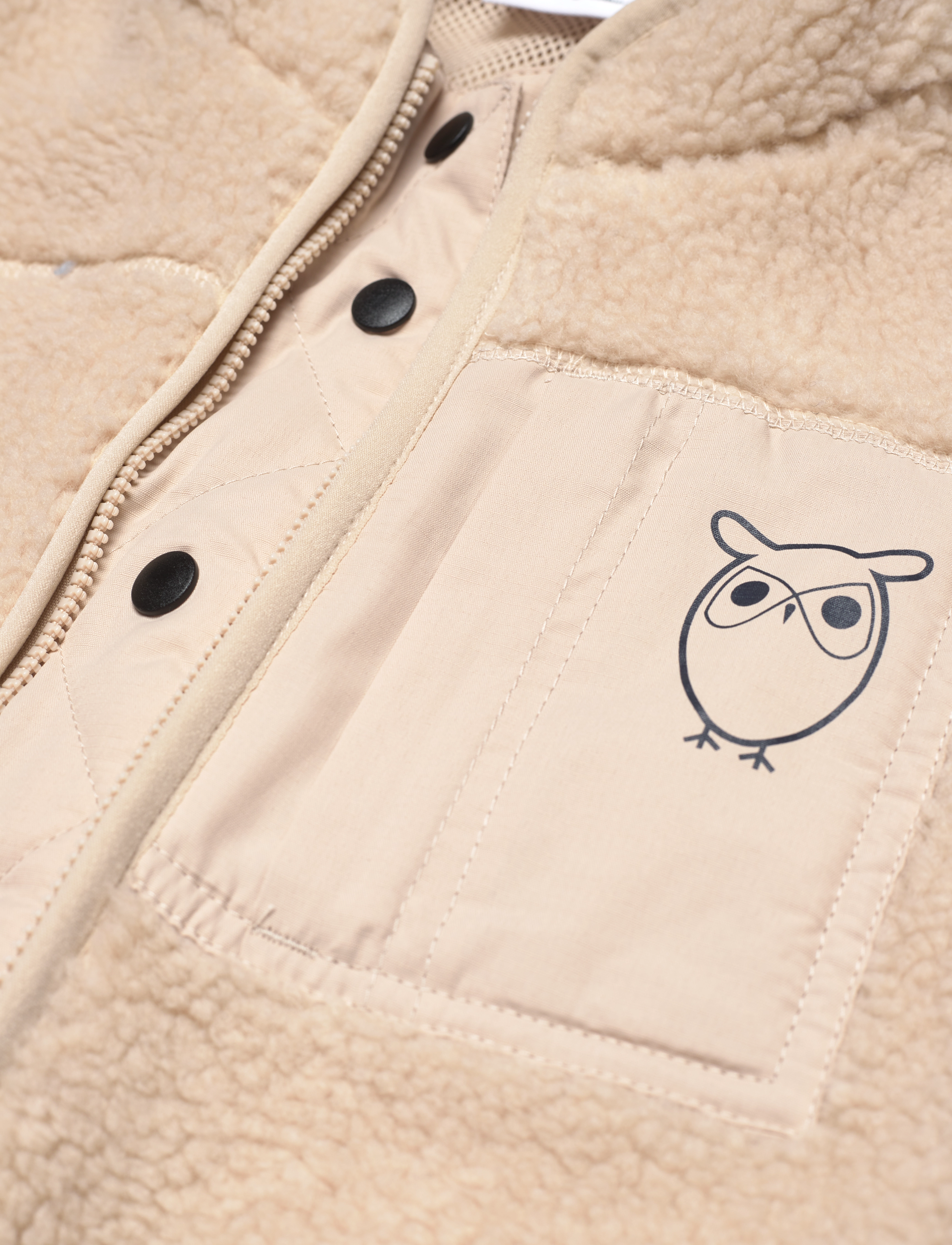 Knowledge Cotton Apparel - Teddy zip sweat - GRS/Vegan - item colour - 3