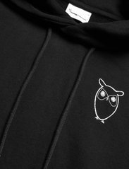 Knowledge Cotton Apparel - ELM hood small print owl sweat - GO - sweatshirts - black jet - 3