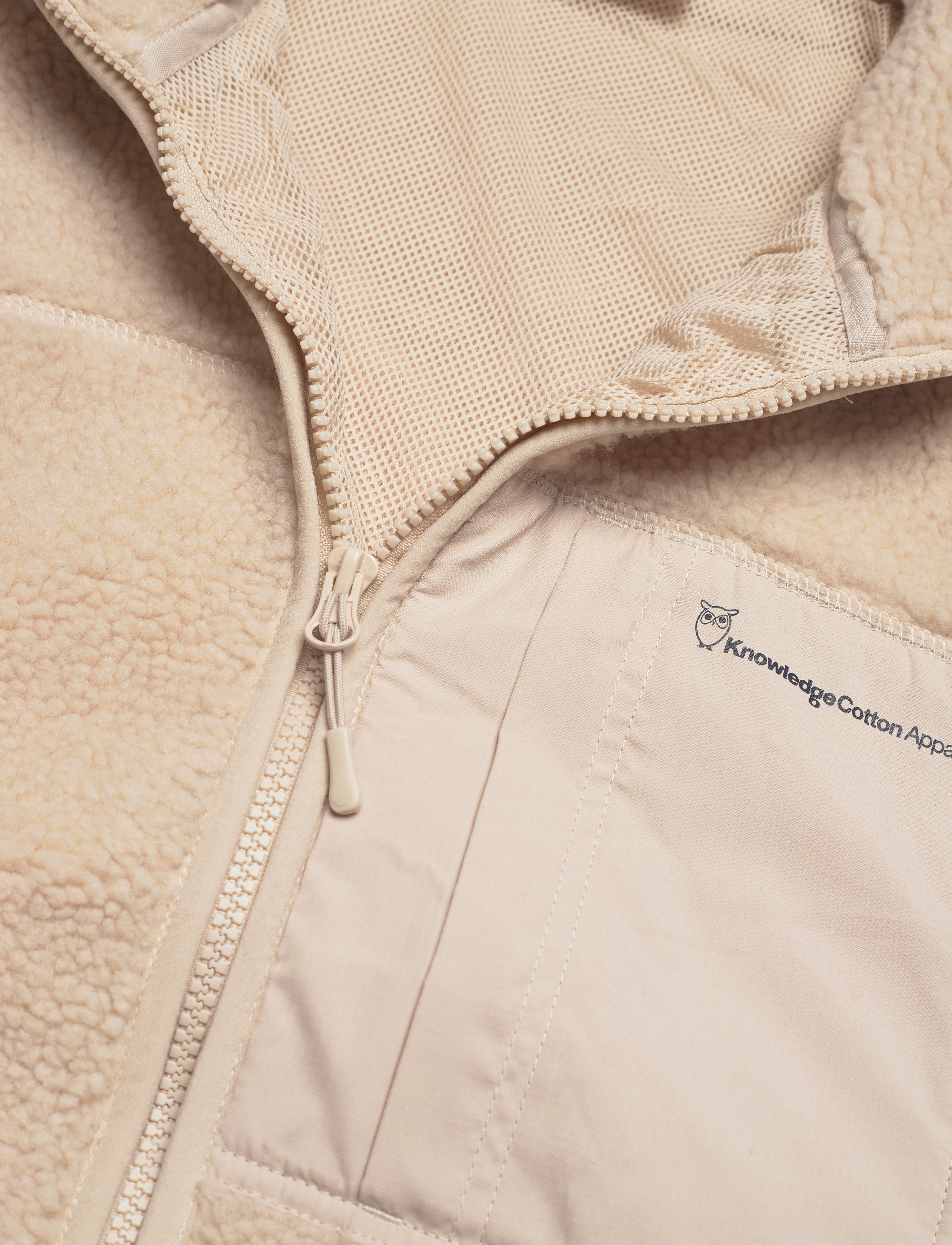 Knowledge Cotton Apparel - Teddy fleece zip sweat - GRS/Vegan - item colour - 5