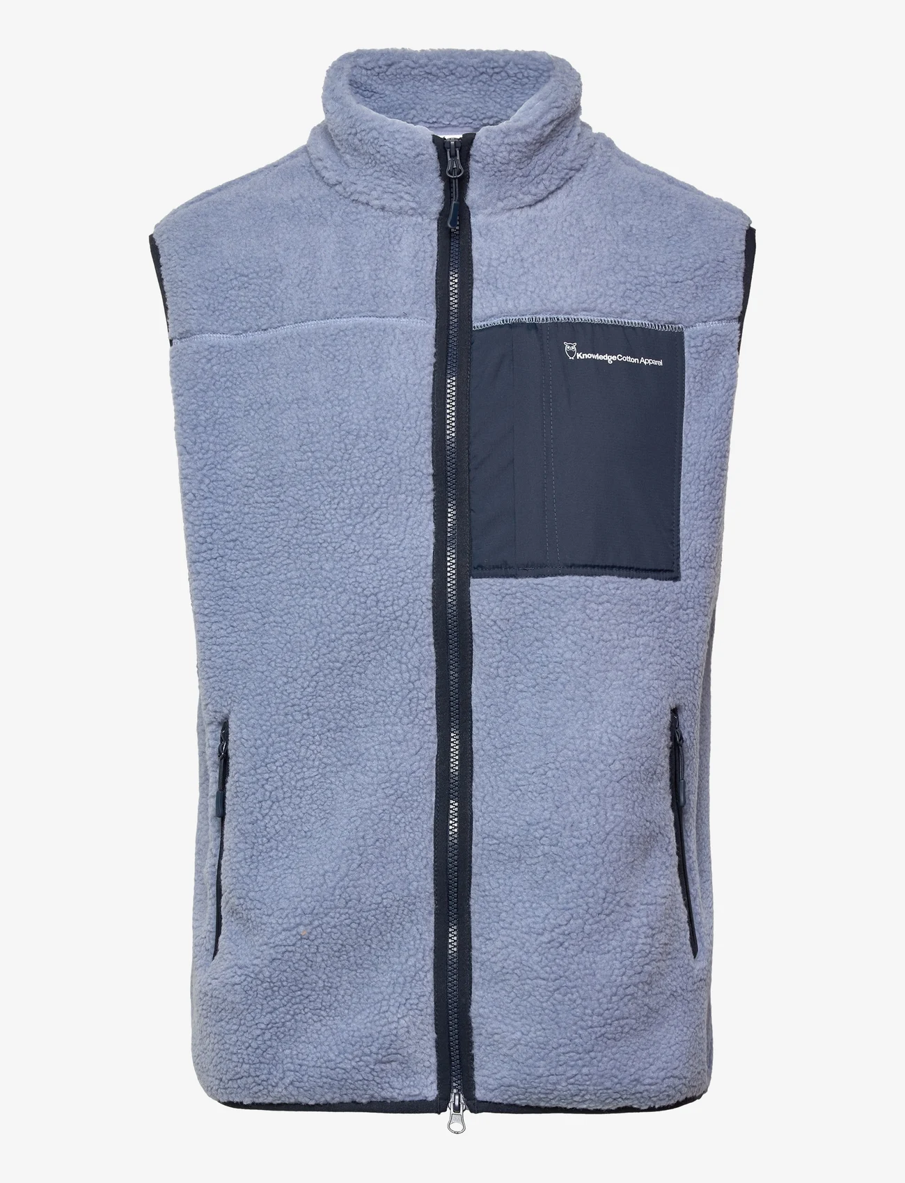 Knowledge Cotton Apparel - Teddy fleece vest - GRS/Vegan - vests - asley blue - 0