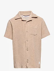 Knowledge Cotton Apparel - Terry short sleeve shirt - GOTS/Veg - kortærmede skjorter - safari - 0