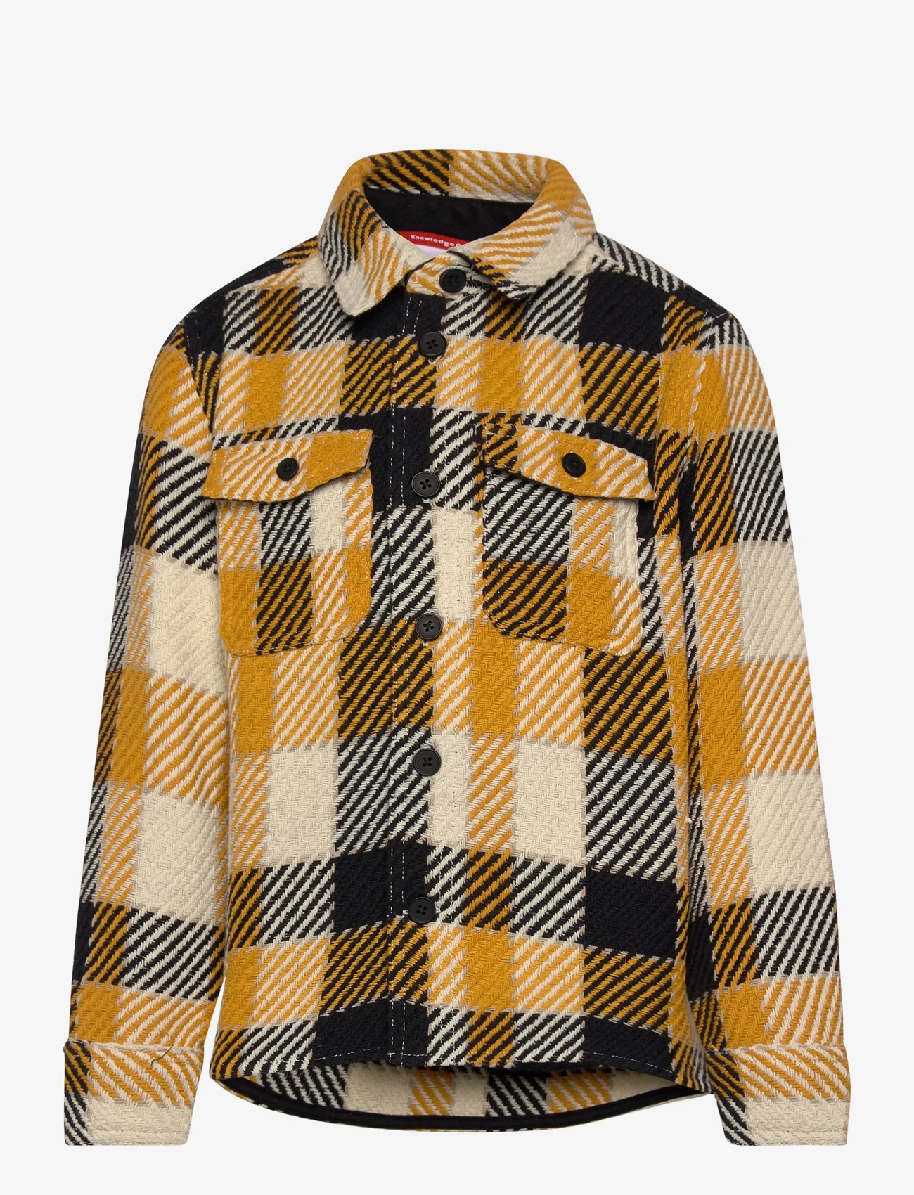 Knowledge Cotton Apparel - Checkered loose fit shirt - GOTS/Ve - pealissärgid - yellow check - 0