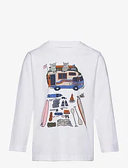 Knowledge Cotton Apparel - Road trip printed long sleeved t-sh - long-sleeved - bright white - 0