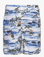 Knowledge Cotton Apparel - Swim shorts AOP with elastic waist - summer savings - aop - 0