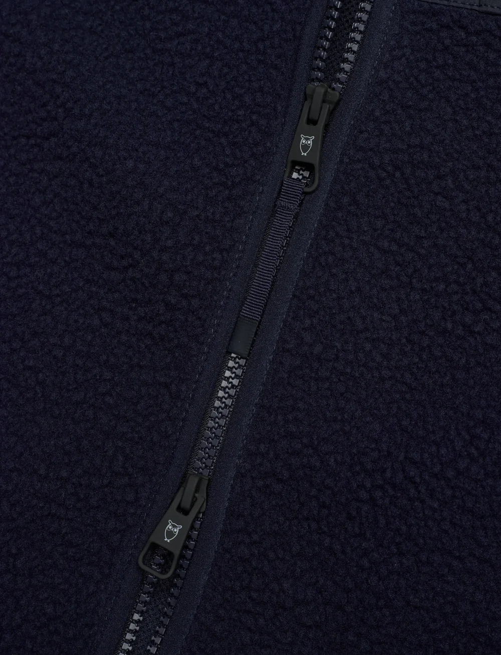 Knowledge Cotton Apparel - Loose Fit Zip Fleece Vest GRS/Vegan - teddy kampsunid - night sky - 4