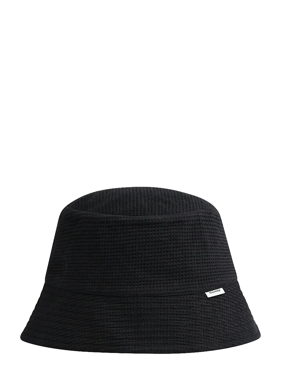 Knowledge Cotton Apparel - Waffle bucket hat - bucket hats - black jet - 0