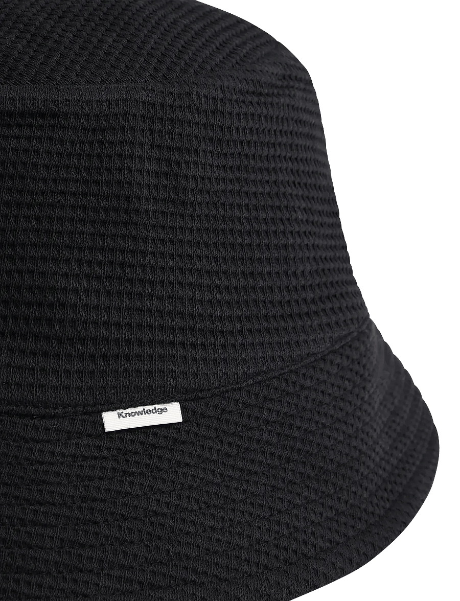 Knowledge Cotton Apparel - Waffle bucket hat - bucket hats - black jet - 2