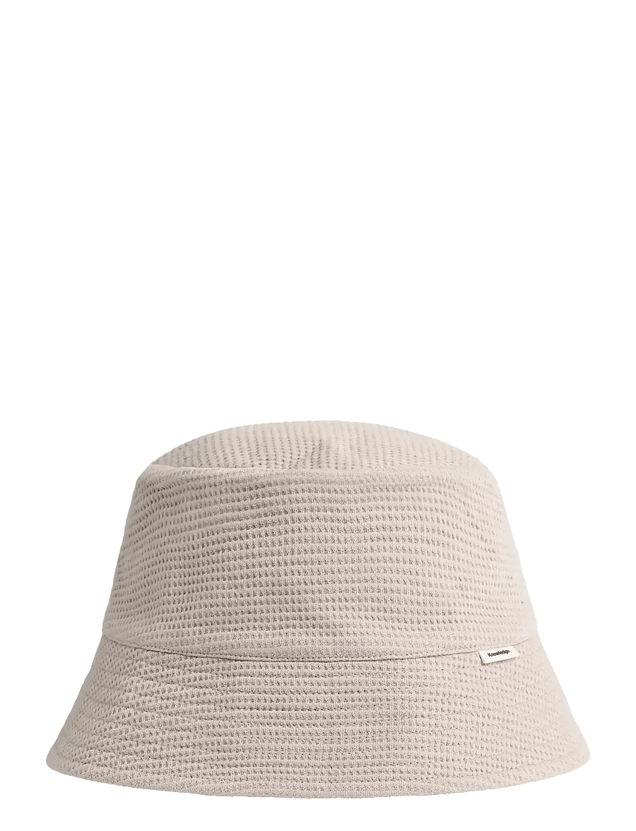 Knowledge Cotton Apparel - Waffle bucket hat - bøllehatte - light feather gray - 1