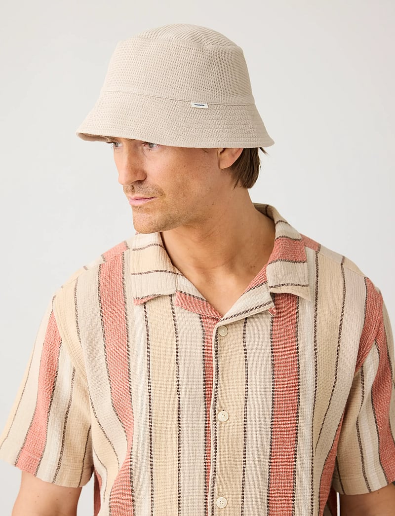 Knowledge Cotton Apparel - Waffle bucket hat - bøllehatte - light feather gray - 0