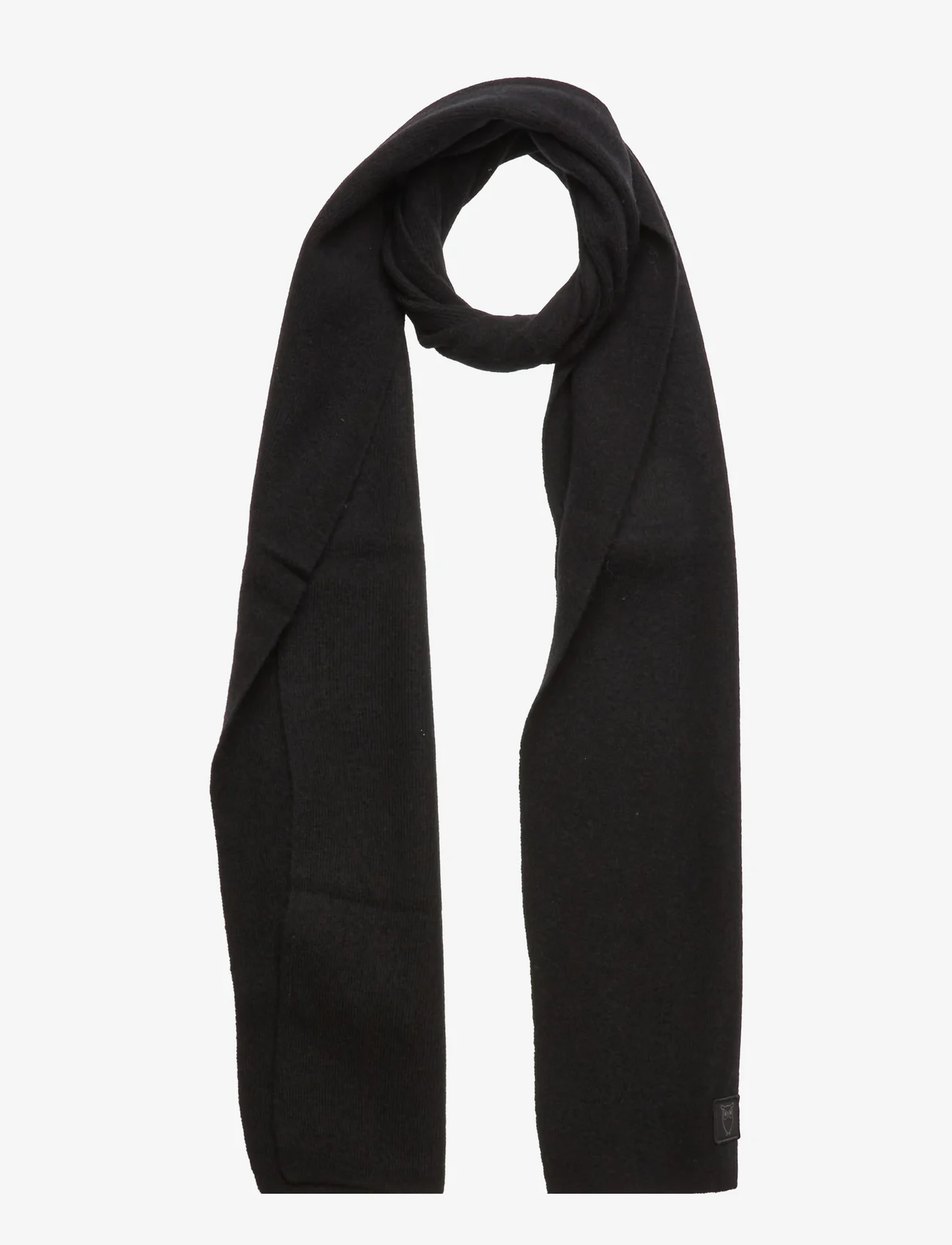 Knowledge Cotton Apparel - Rib knit wool scarf - RWS - winterschals - black jet - 0