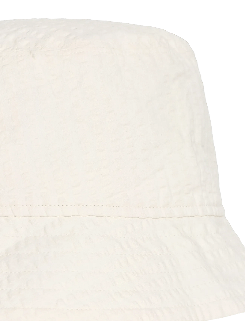 Knowledge Cotton Apparel - Seersucker bucket hat - bøllehatte - egret - 1