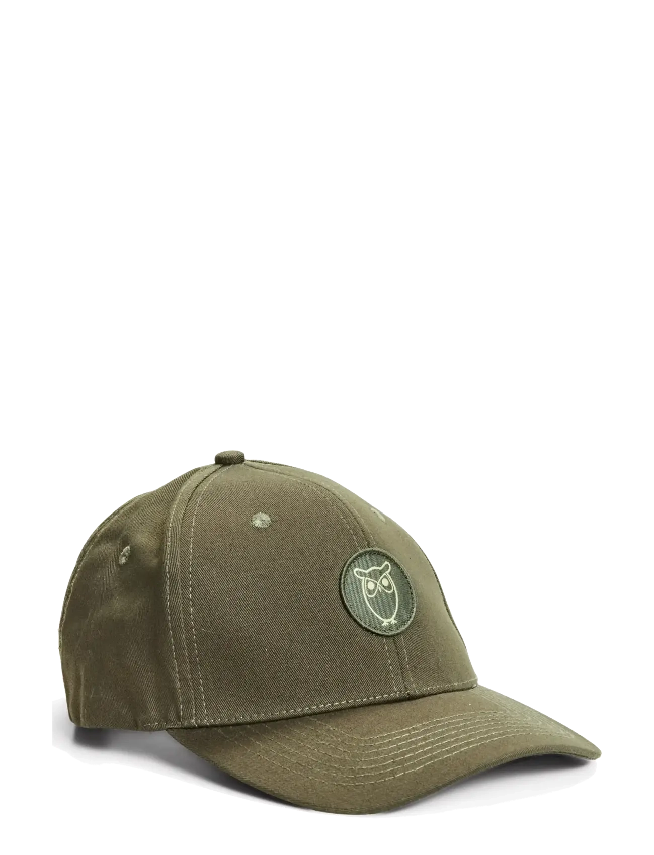 Knowledge Cotton Apparel Twill badge cap - Tilbehør - FORREST NIGHT / khaki/green