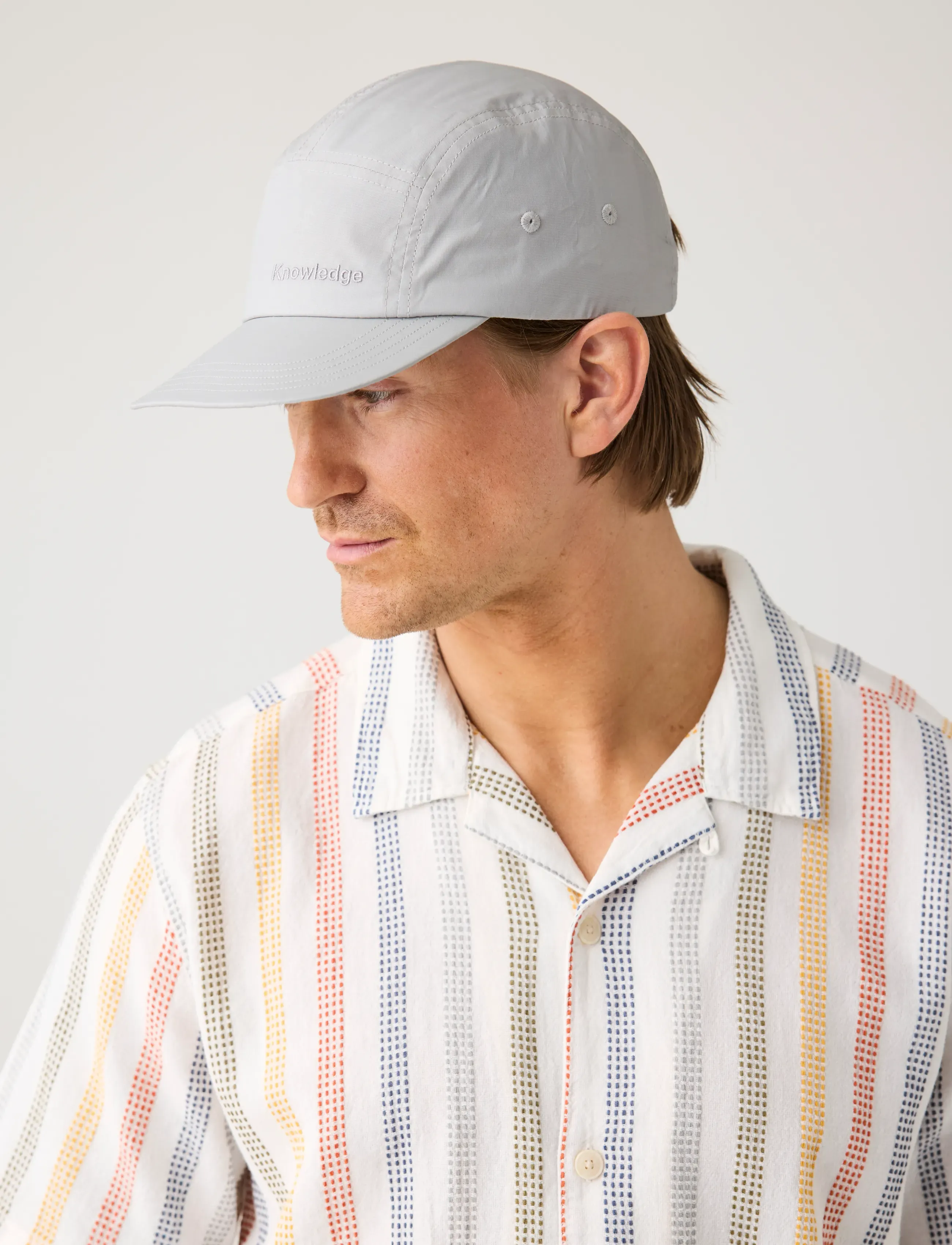 Knowledge Cotton Apparel Vent Riptop 90 5-Panel Cap, One Size, Grey, Hovedbeklædning > Kasketter, Herre