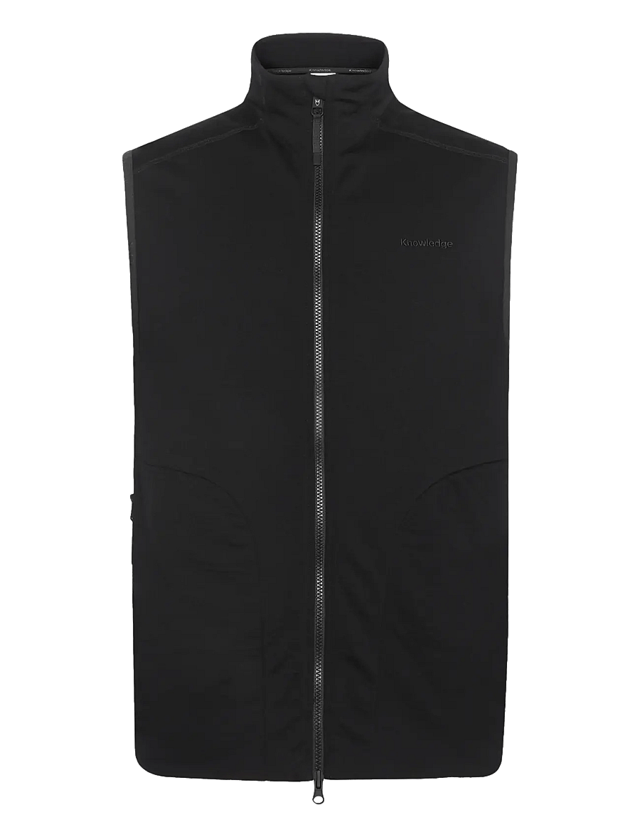 Knowledge Cotton Apparel - Dynamic wool fleece vest - westen - black jet - 0
