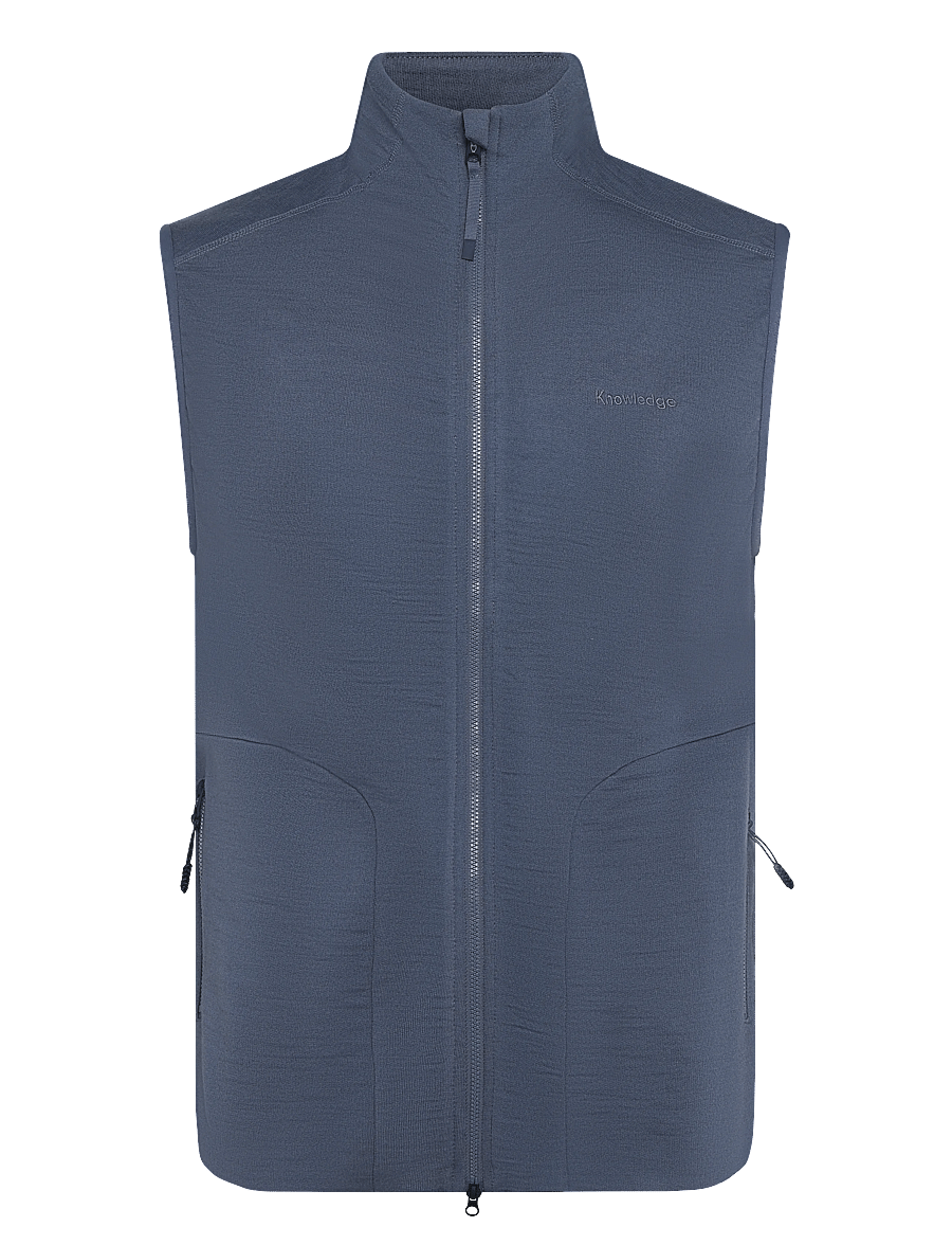 Knowledge Cotton Apparel - Dynamic wool fleece vest - västar - vintage indigo - 0