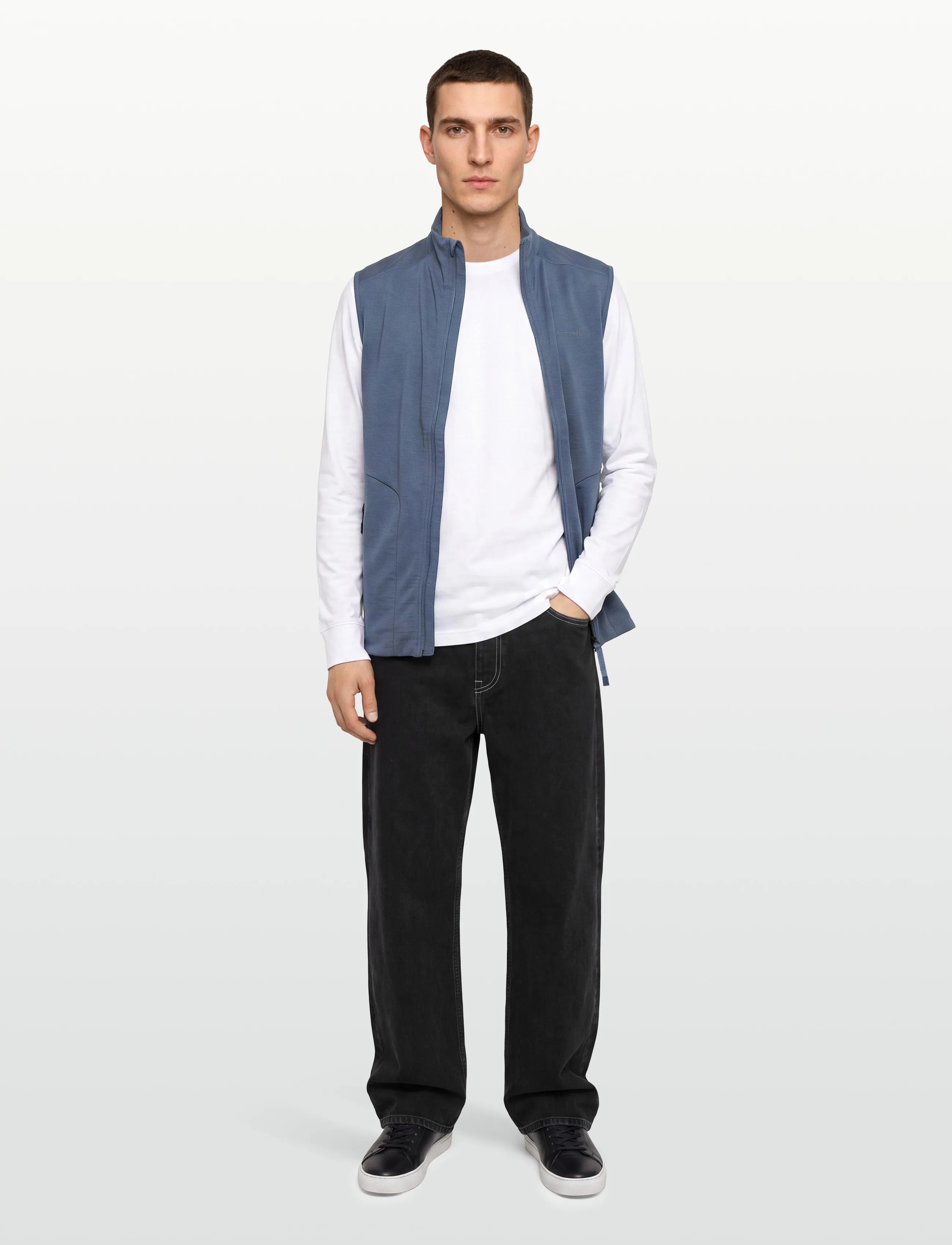 Knowledge Cotton Apparel Dynamic wool fleece vest - Shoppa efter stil - VINTAGE INDIGO / blue