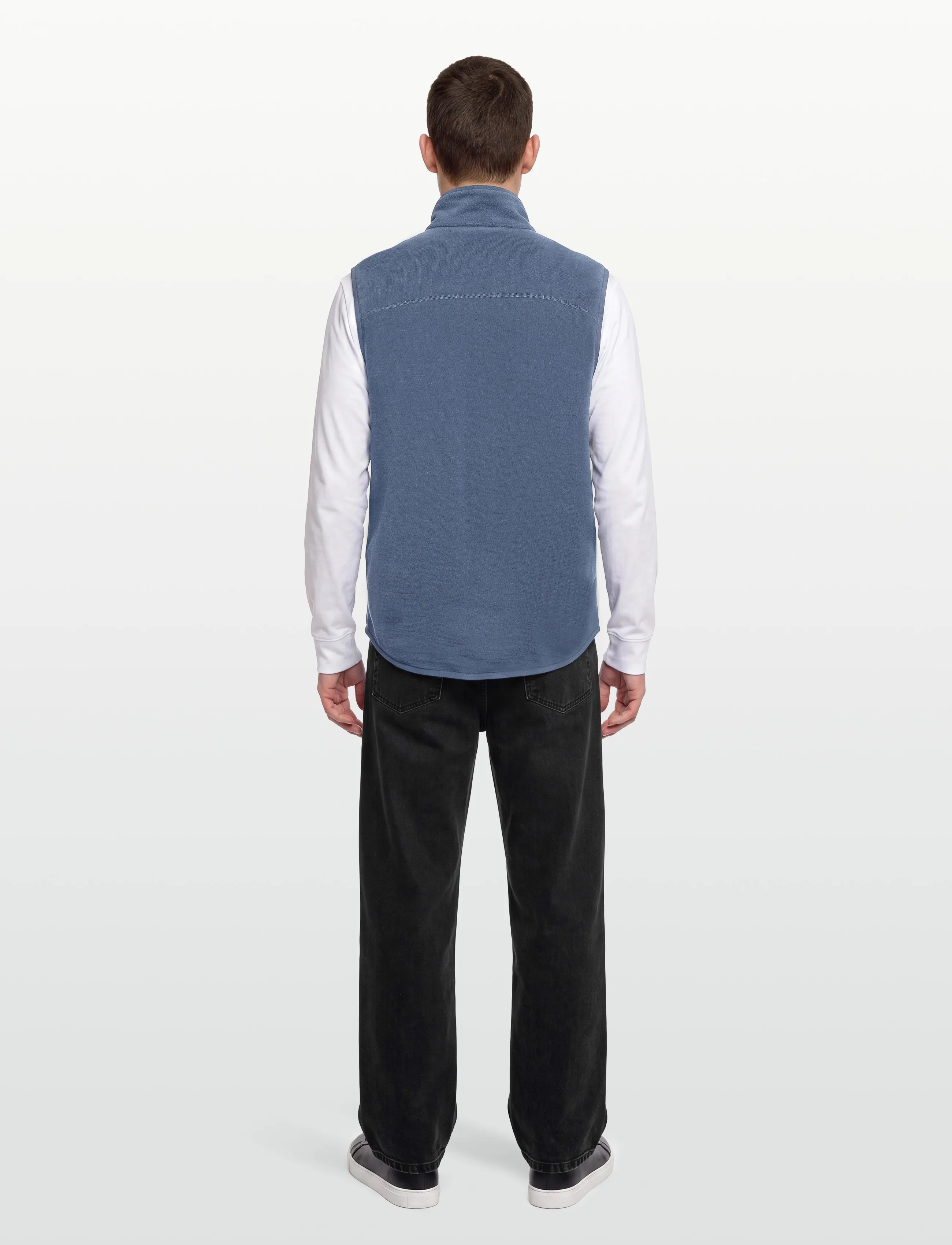 Knowledge Cotton Apparel - Dynamic wool fleece vest - vests - vintage indigo - 4