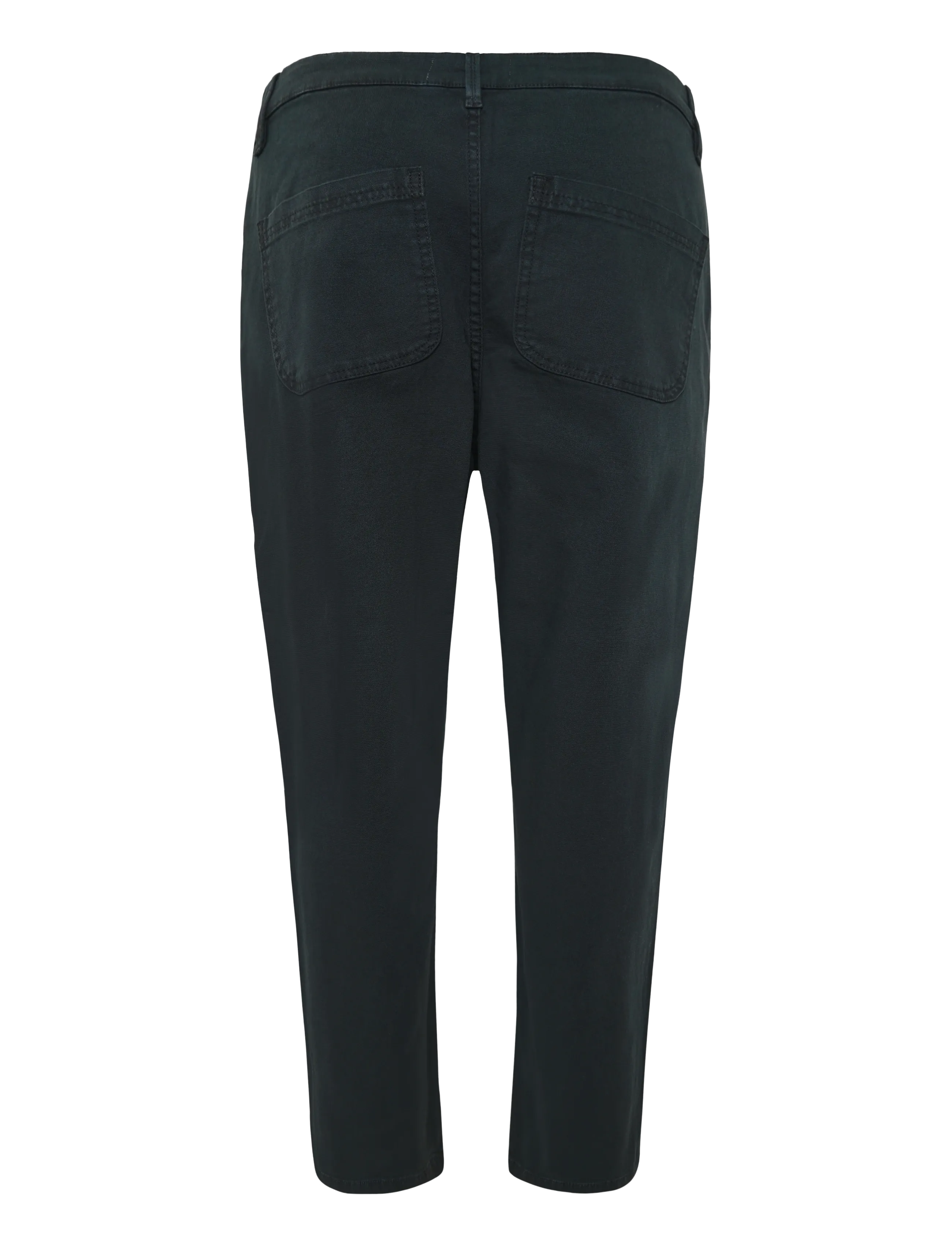 Knowledge Cotton Apparel - CALLA tapered mid-rise canvas workw - freizeithosen - black jet - 1