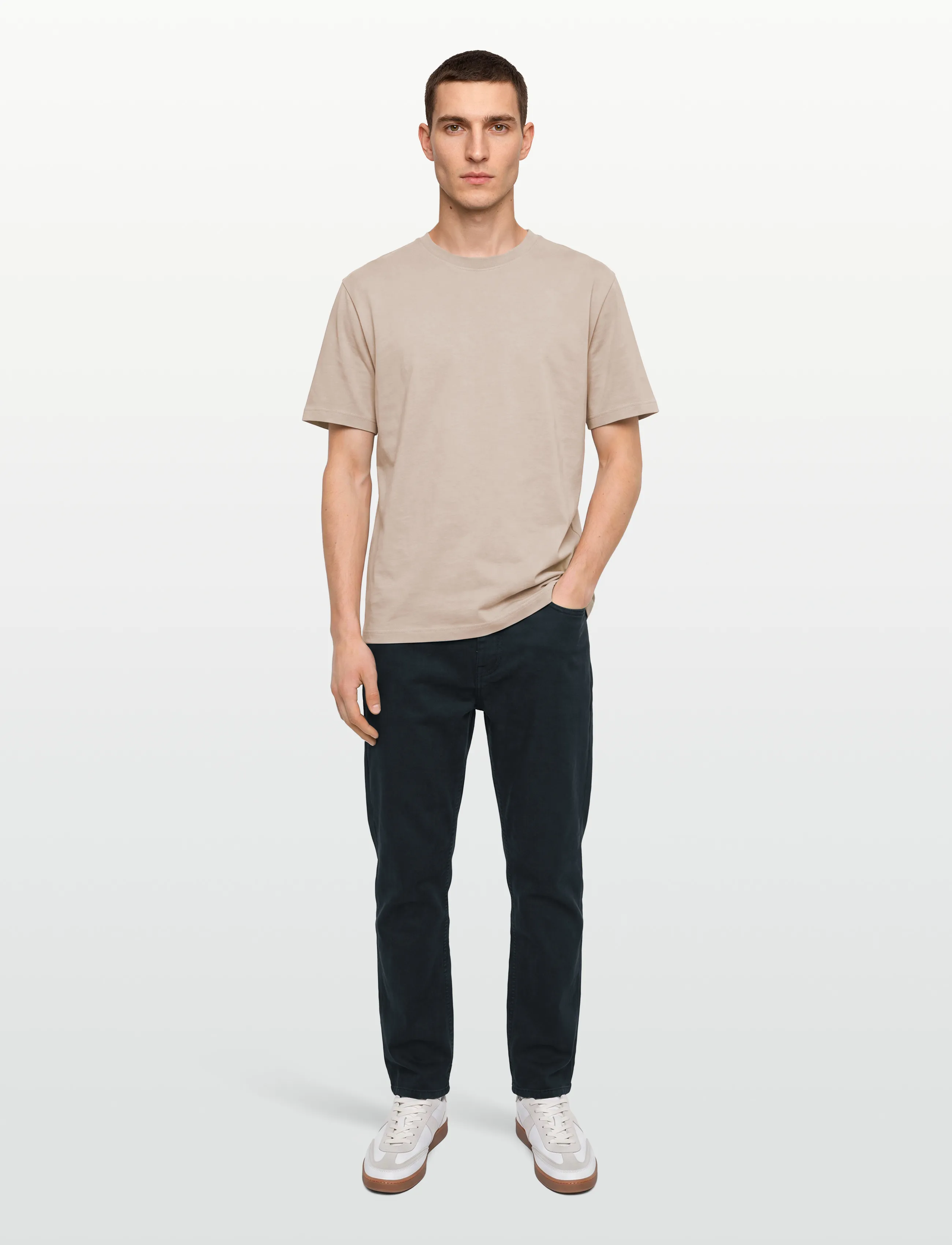 Knowledge Cotton Apparel CALLA tapered mid-rise canvas workw - Tøj - BLACK JET / black