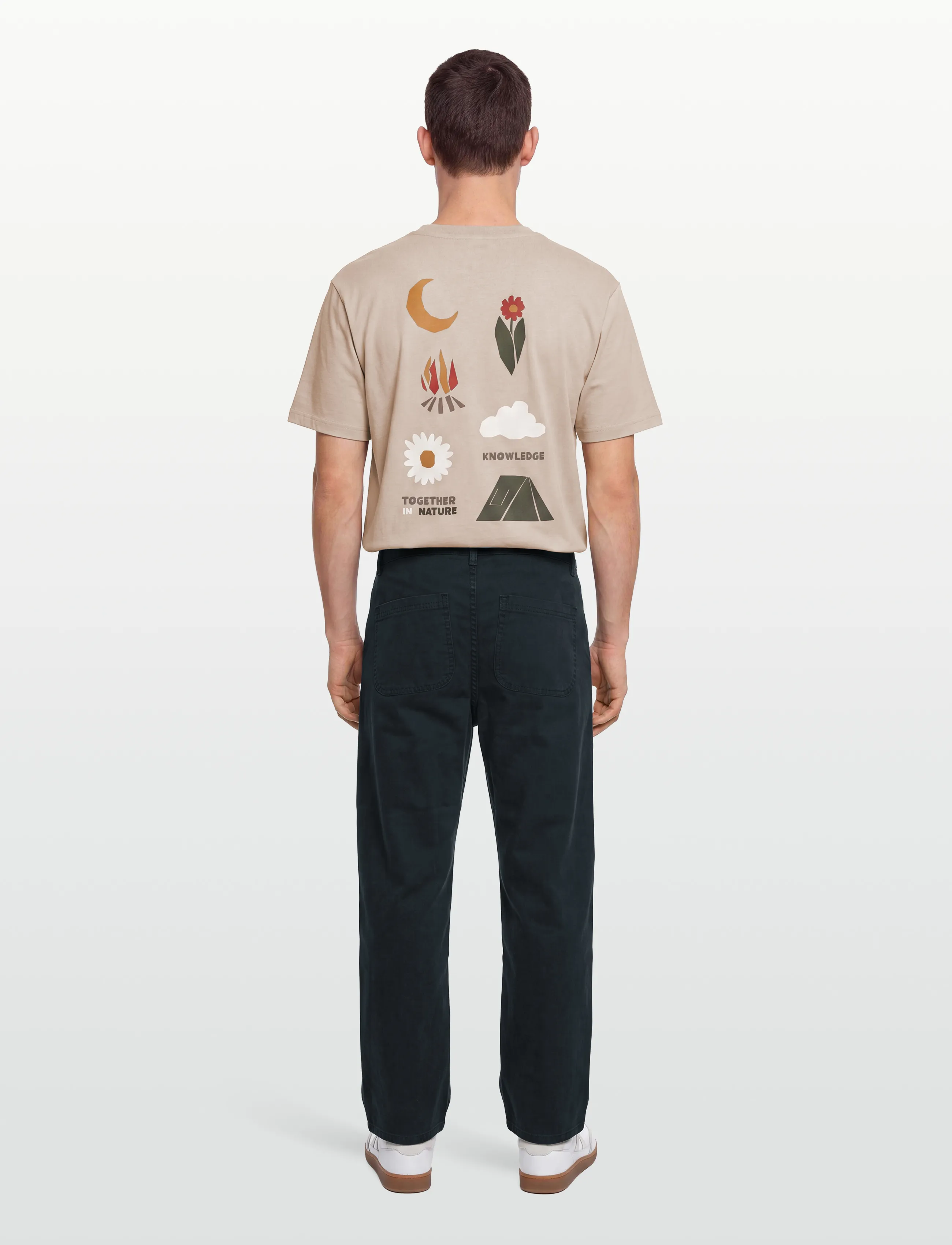 Knowledge Cotton Apparel - CALLA tapered mid-rise canvas workw - casual bukser - black jet - 4