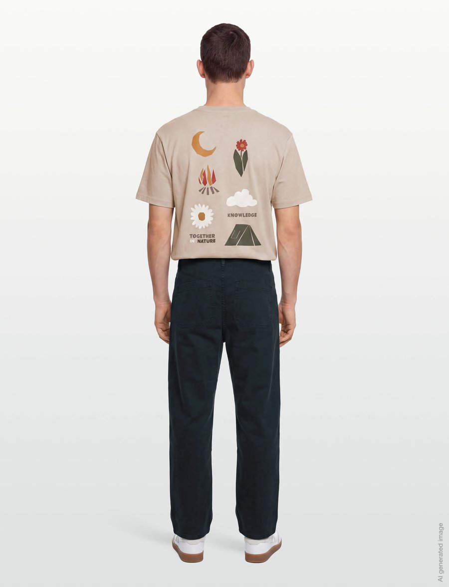 Knowledge Cotton Apparel - CALLA tapered mid-rise canvas workw - casual bukser - black jet - 4