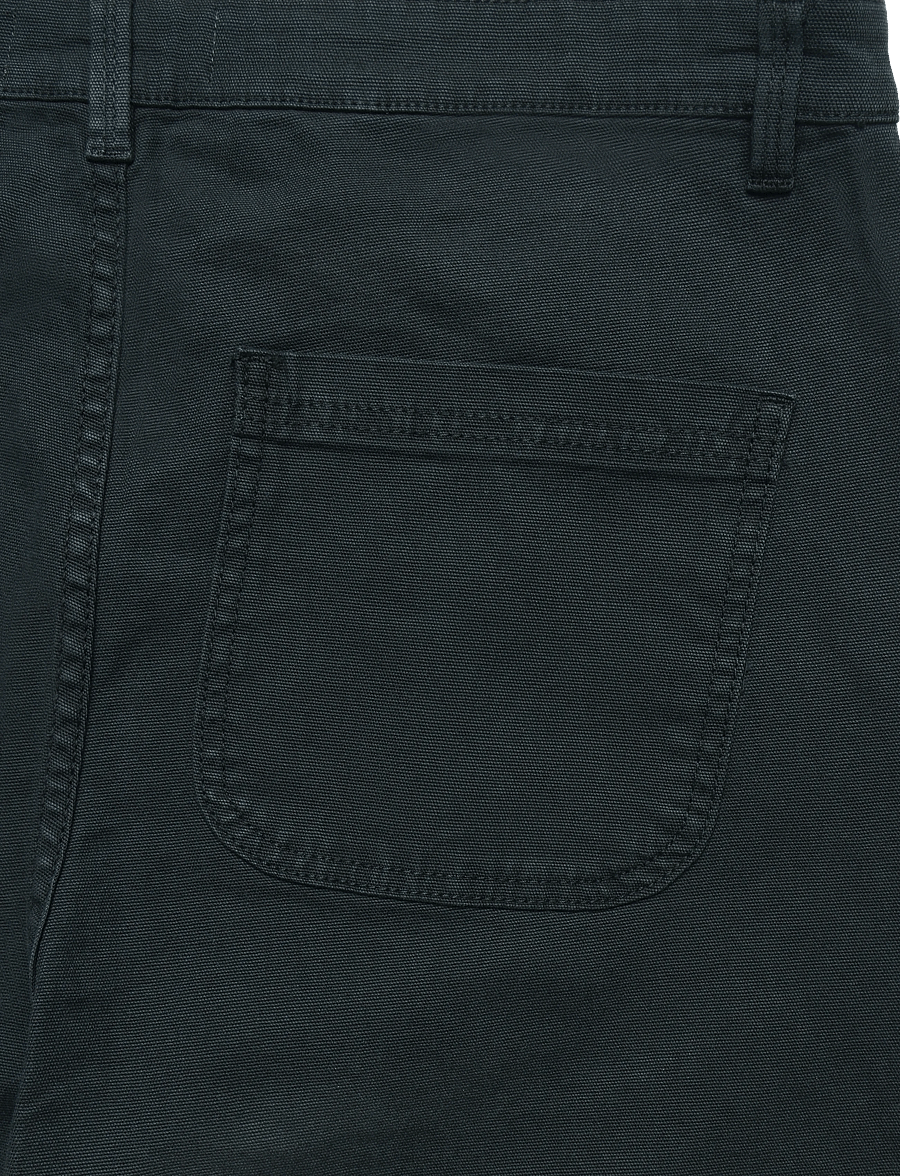 Knowledge Cotton Apparel - CALLA tapered mid-rise canvas workw - freizeithosen - black jet - 2