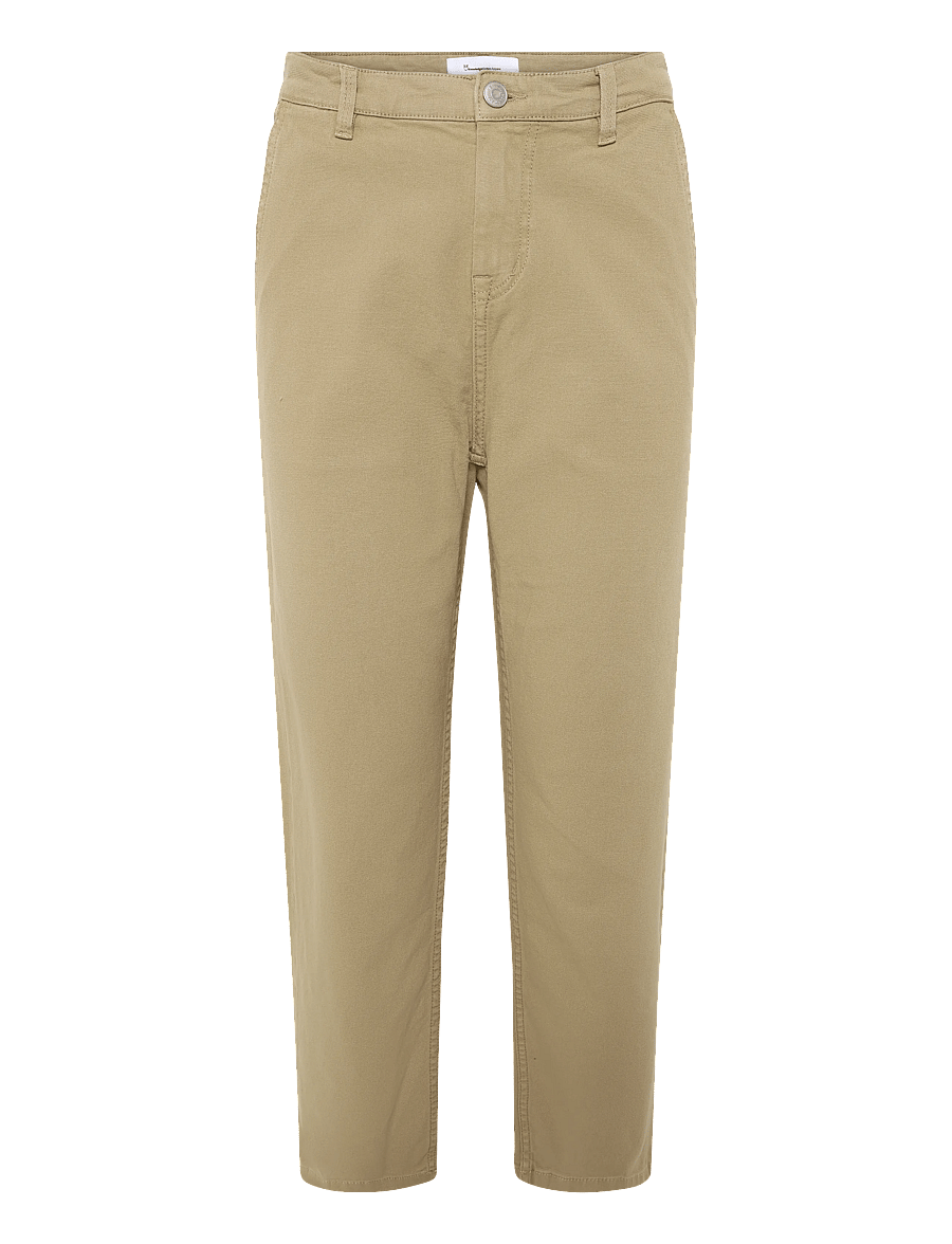 Knowledge Cotton Apparel - CALLA tapered mid-rise canvas workw - freizeithosen - kelp melange - 0