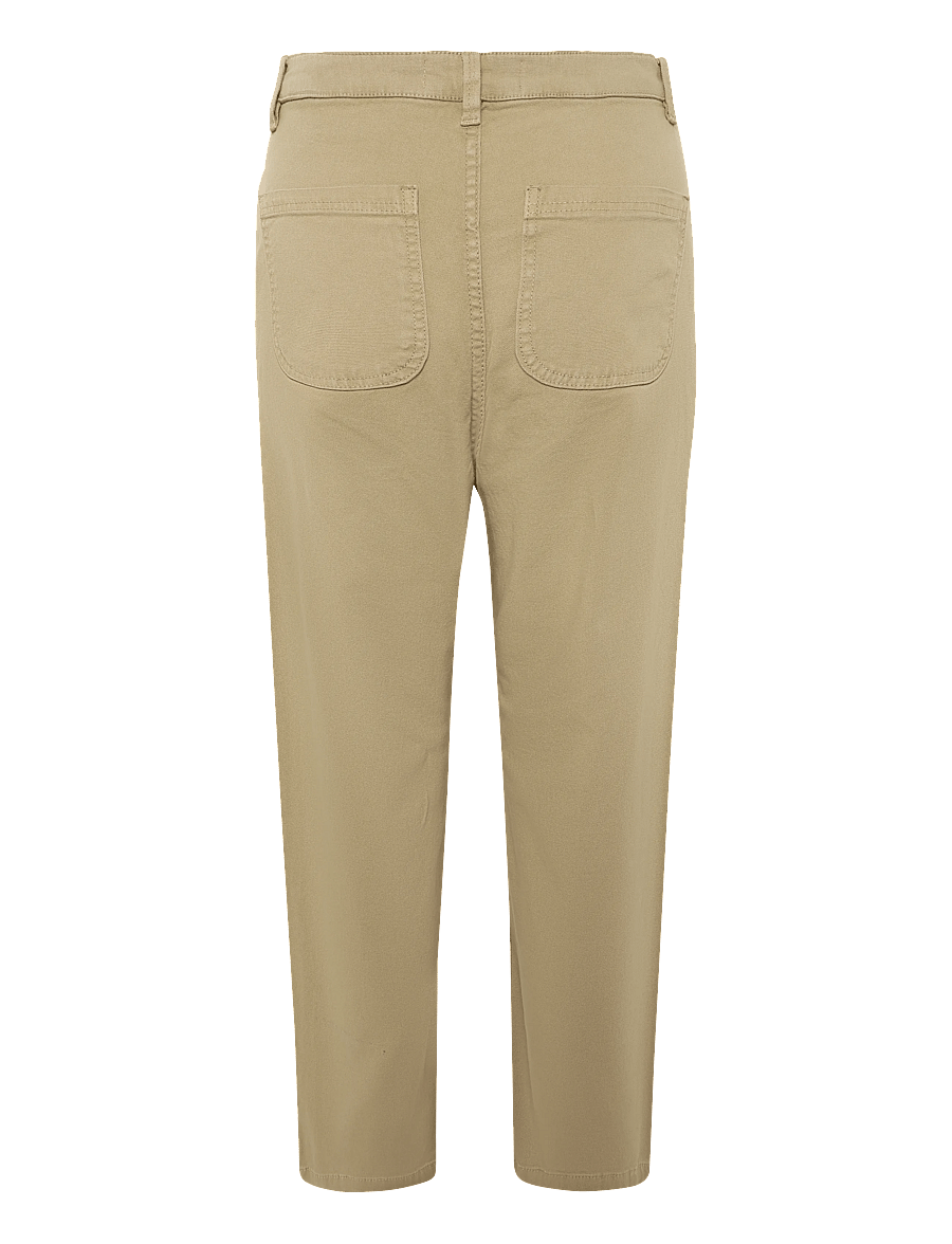 Knowledge Cotton Apparel - CALLA tapered mid-rise canvas workw - freizeithosen - kelp melange - 1