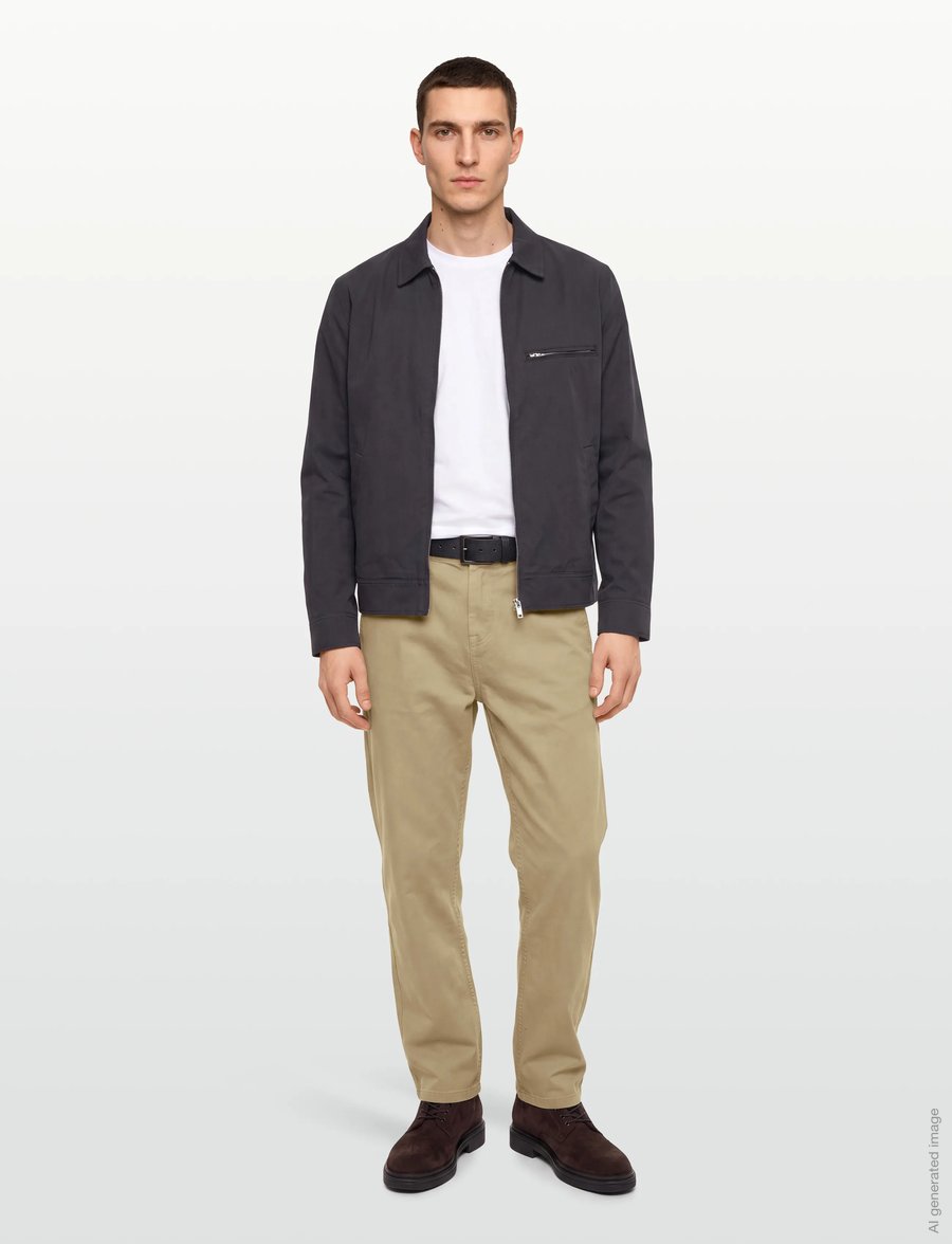 Knowledge Cotton Apparel - CALLA tapered mid-rise canvas workw - casual bukser - kelp melange - 0