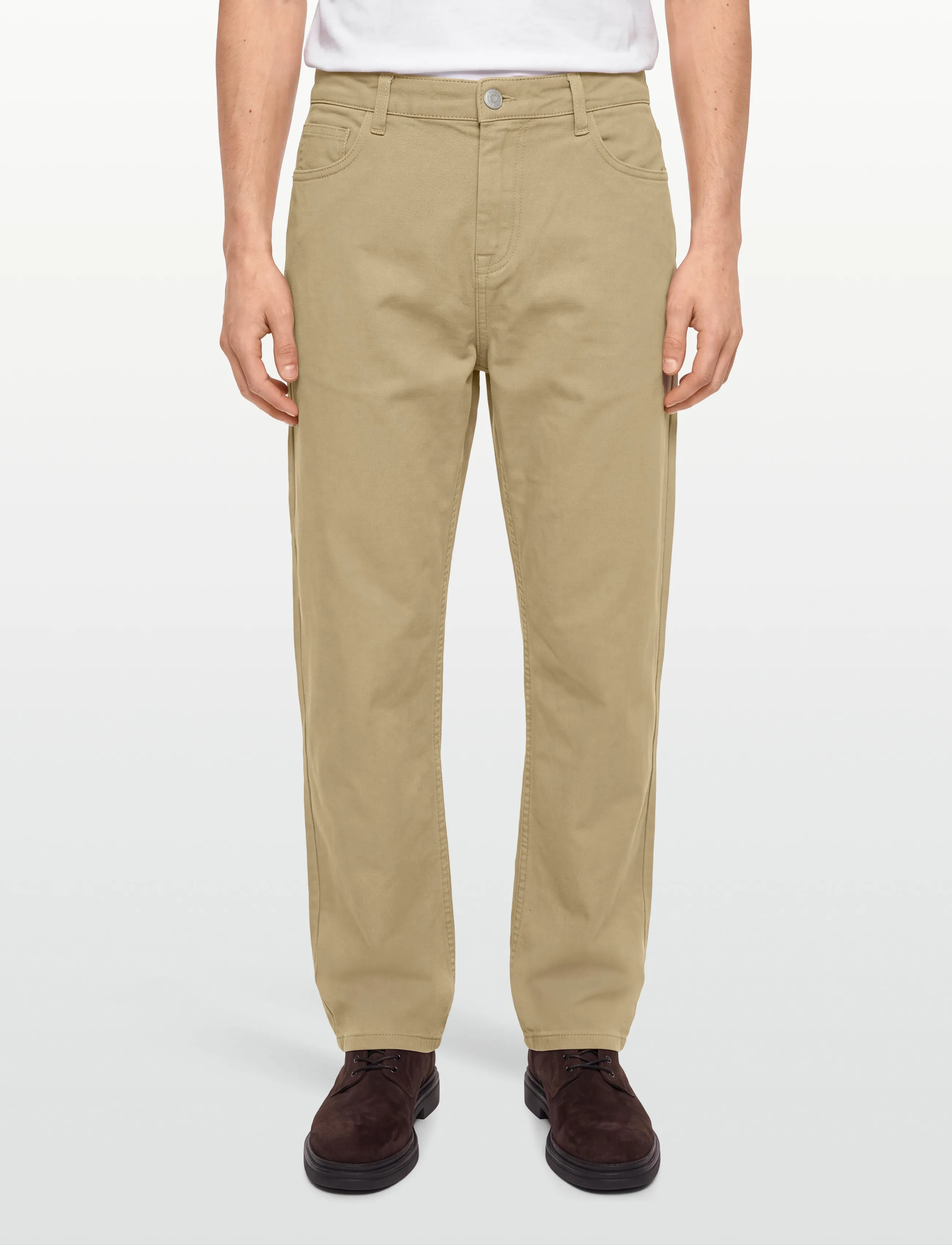 Knowledge Cotton Apparel - CALLA tapered mid-rise canvas workw - casual bukser - kelp melange - 3