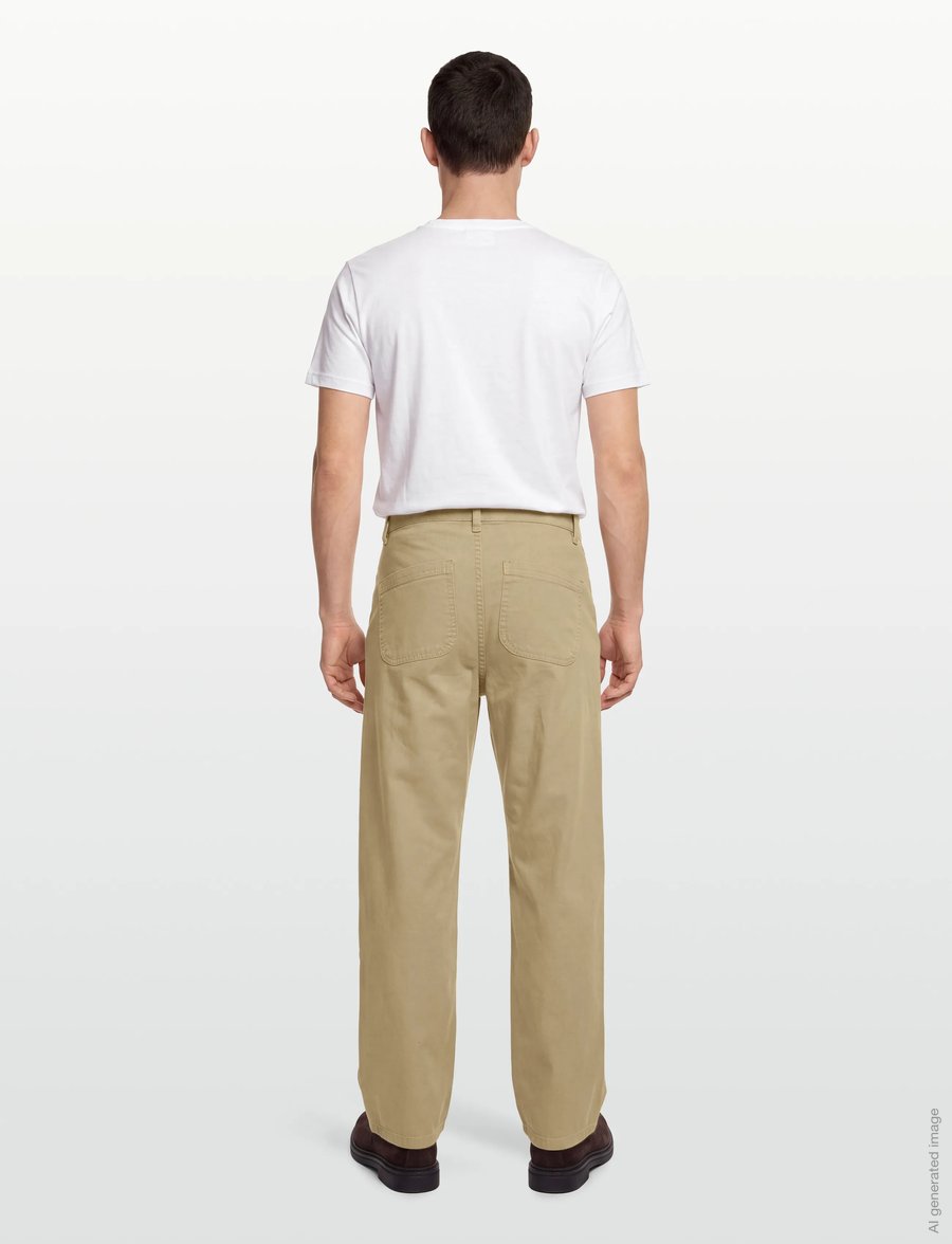 Knowledge Cotton Apparel - CALLA tapered mid-rise canvas workw - casual bukser - kelp melange - 4
