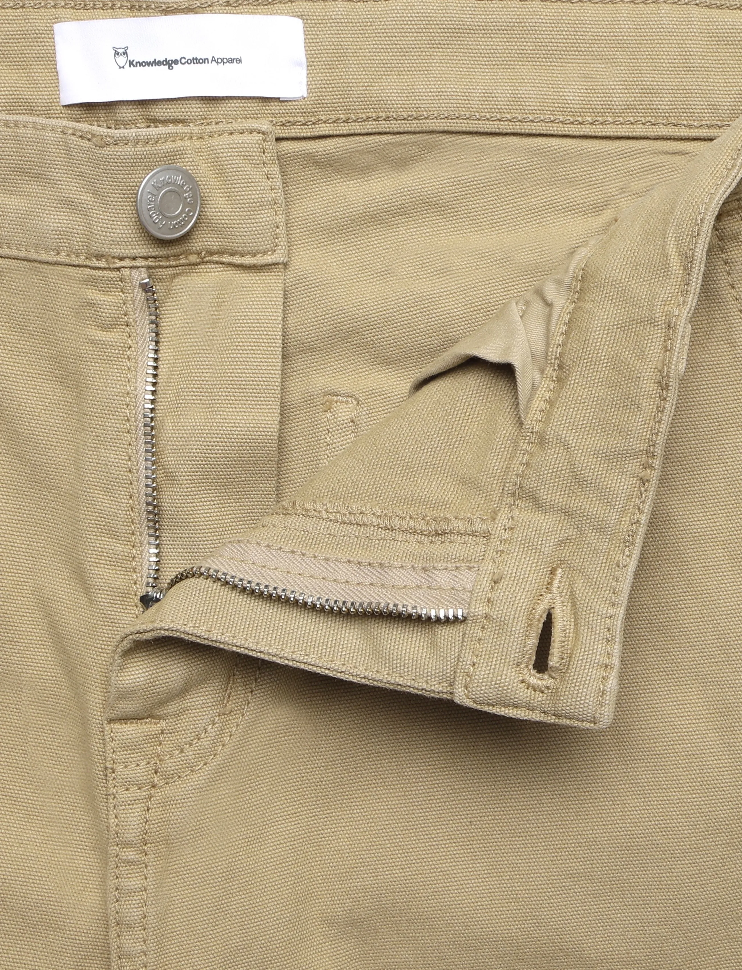 Knowledge Cotton Apparel - CALLA tapered mid-rise canvas workw - freizeithosen - kelp melange - 3