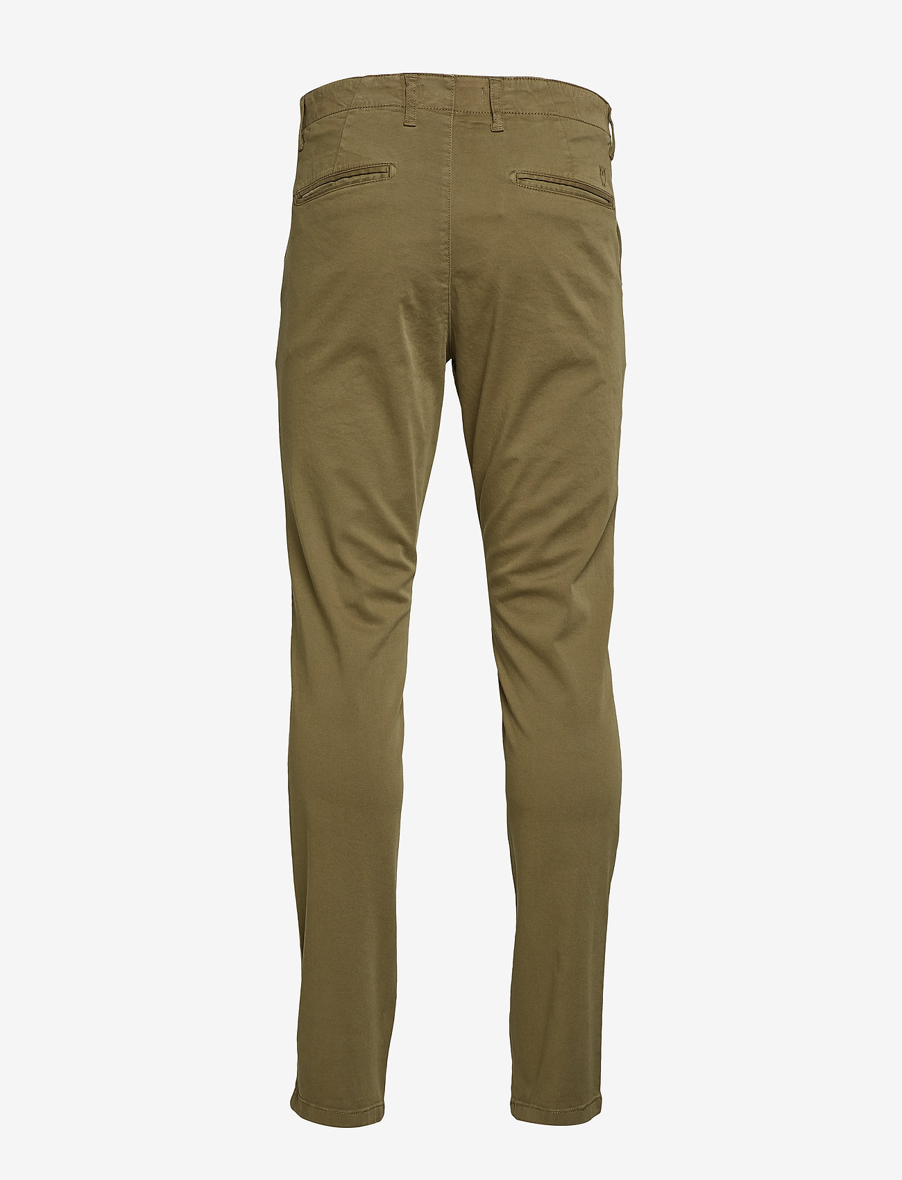 Knowledge Cotton Apparel - JOE slim stretched chino pant - GOT - chino's - burned olive - 1