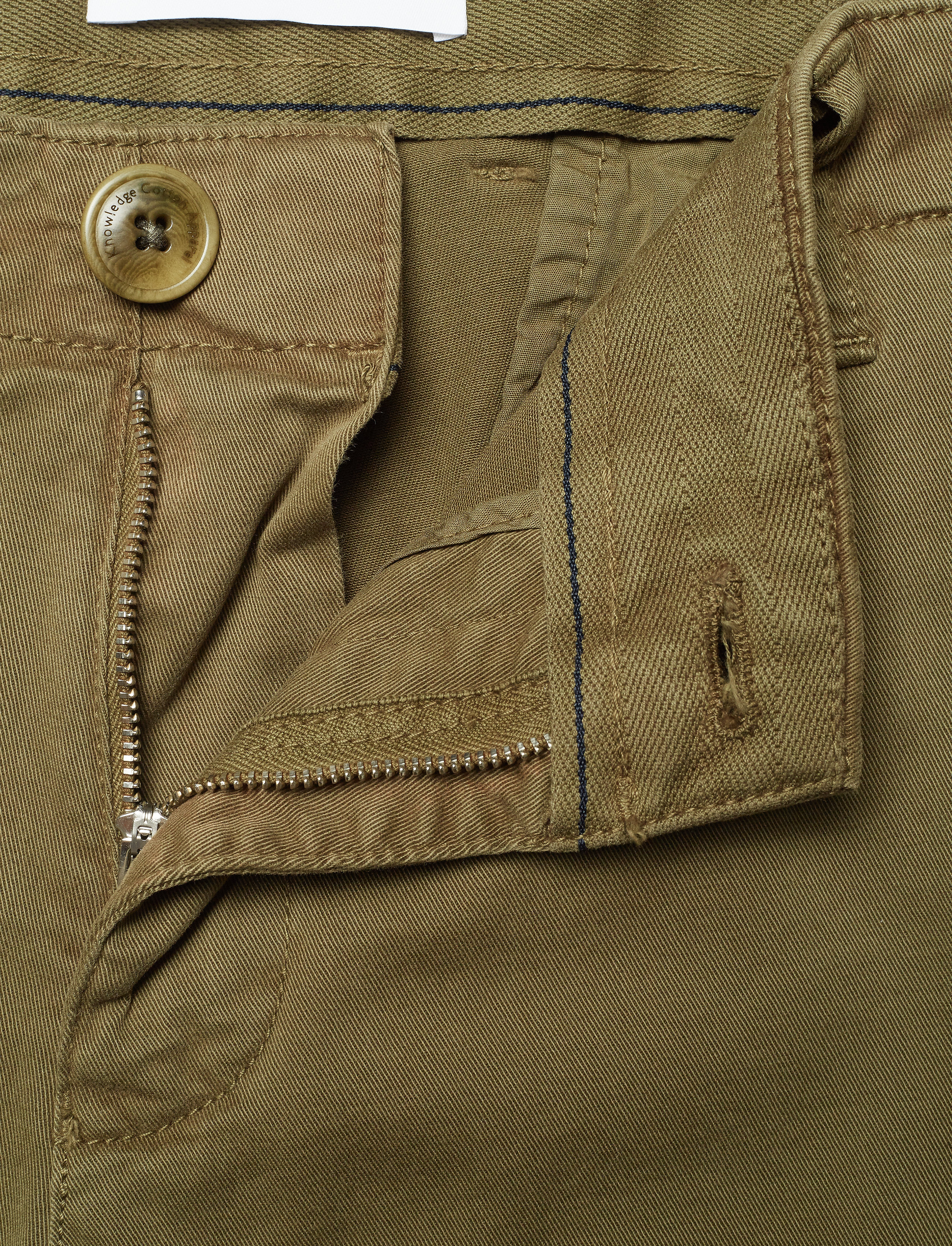 Knowledge Cotton Apparel - JOE slim stretched chino pant - GOT - chinos - burned olive - 3