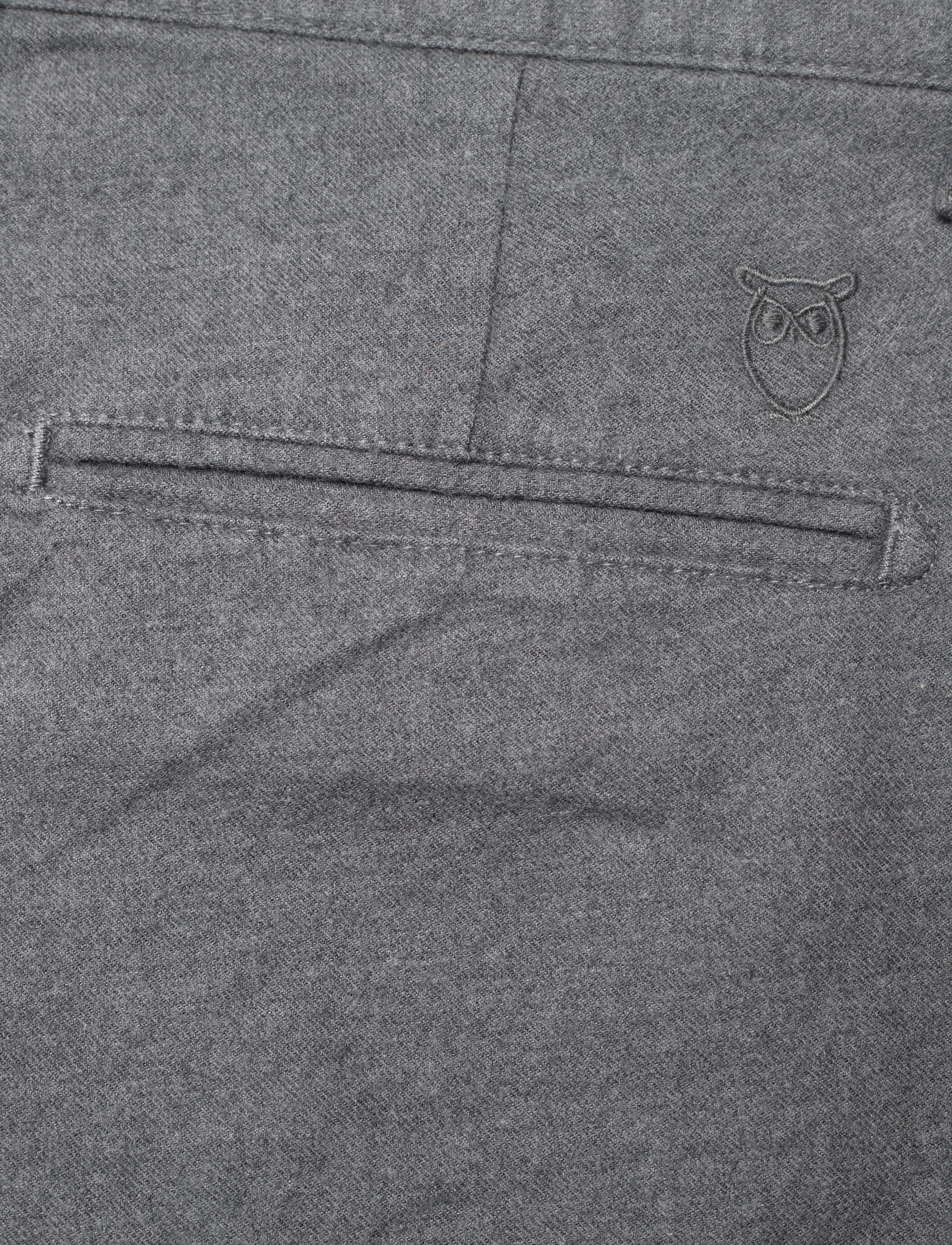 Knowledge Cotton Apparel - LUCA slim flannel chino - GOTS/Vega - dark grey melange - 2