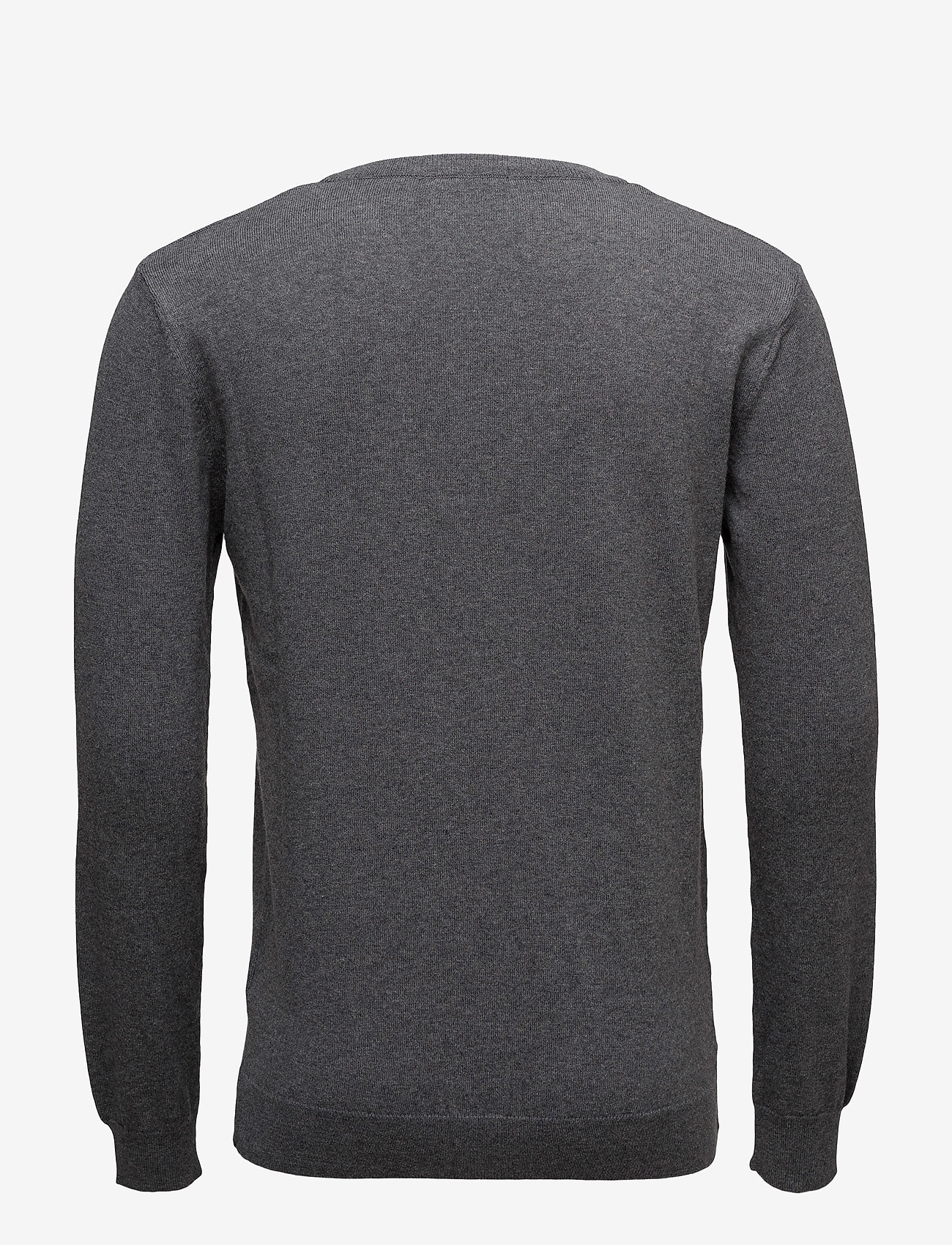Knowledge Cotton Apparel - Basic V-Neck Cotton/Cashmere - GOTS - dark grey melange - 2