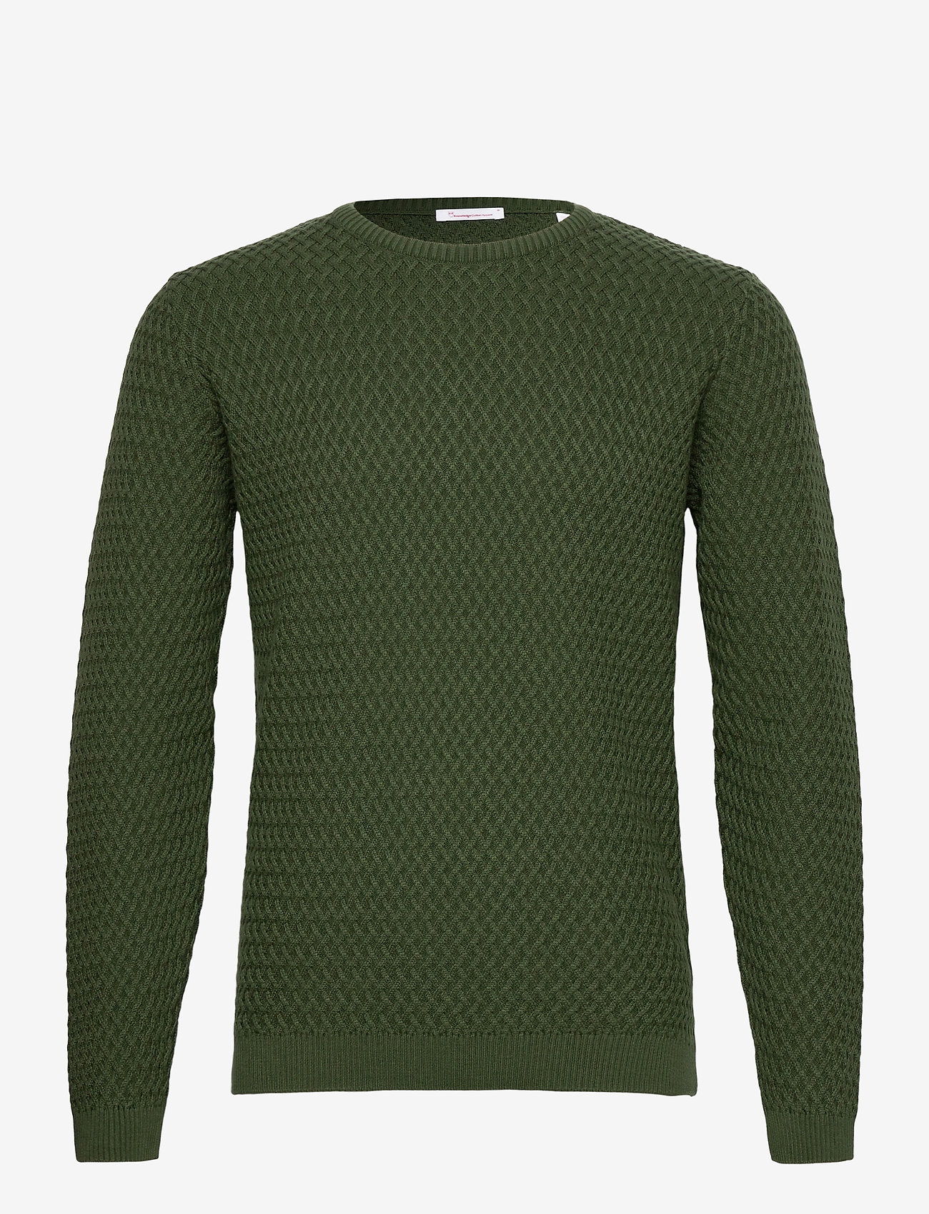Knowledge Cotton Apparel - Small Diamond Knit - GOTS - green forest - 0
