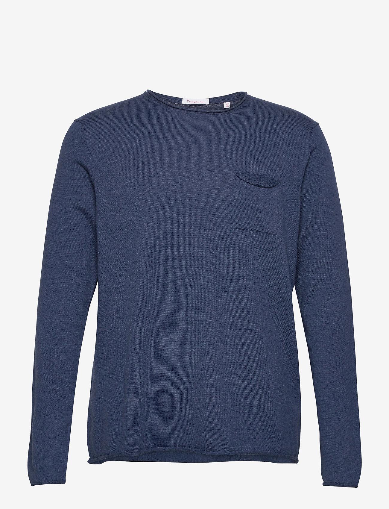 Knowledge Cotton Apparel - Fine single knit with roll edges - - dark denim - 0