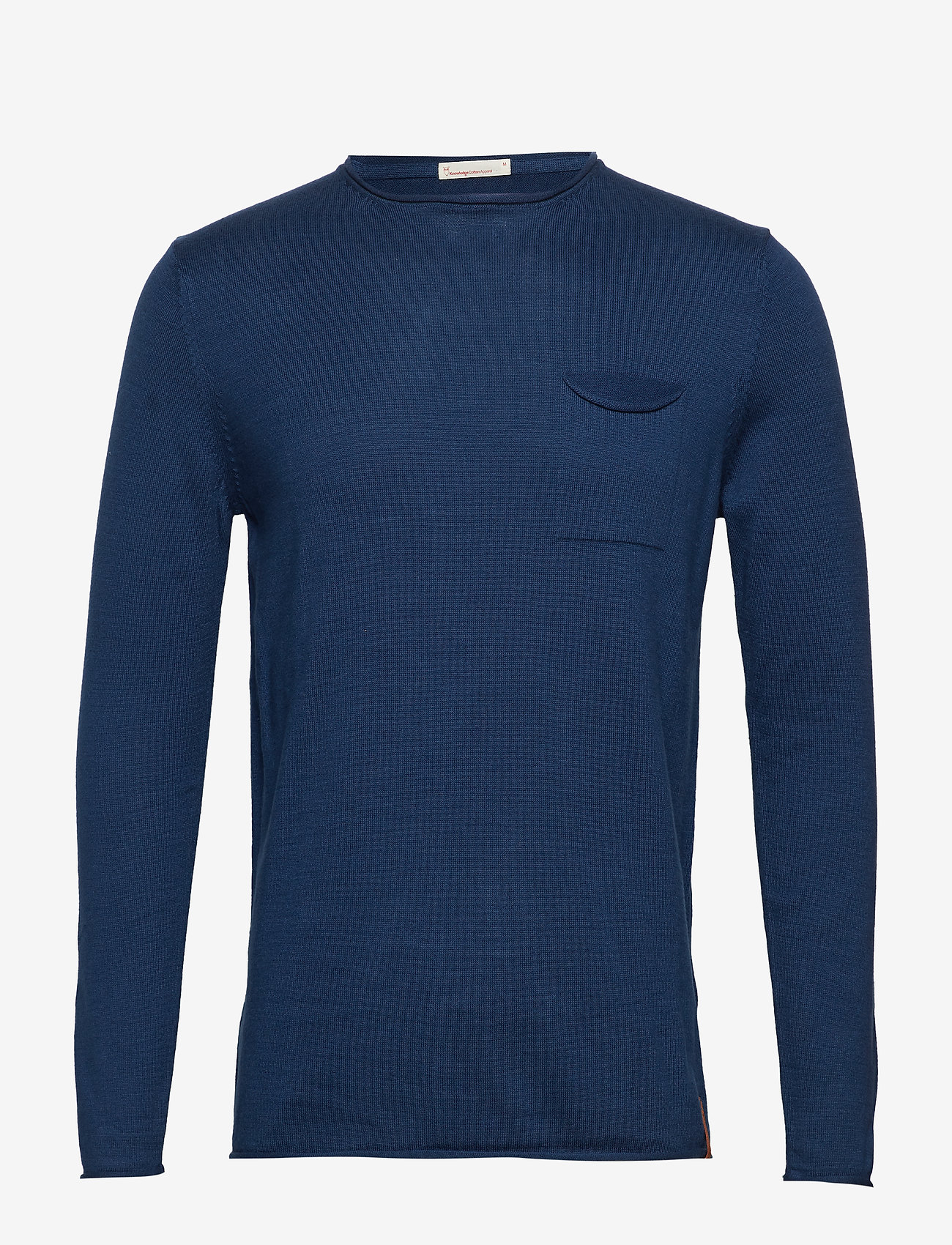 Fine single knit with roll edges - - INSIGNA BLUE