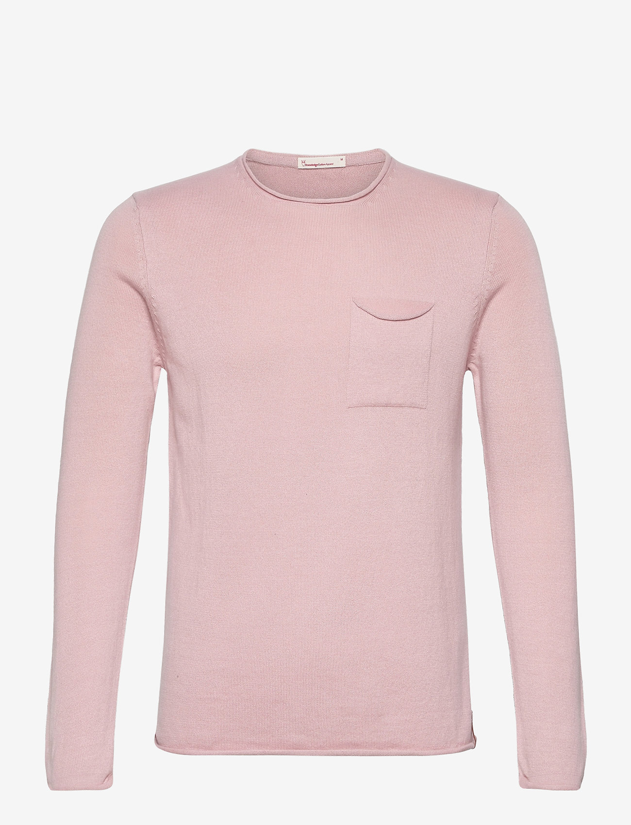 Fine single knit with roll edges - - PALE MAUVE