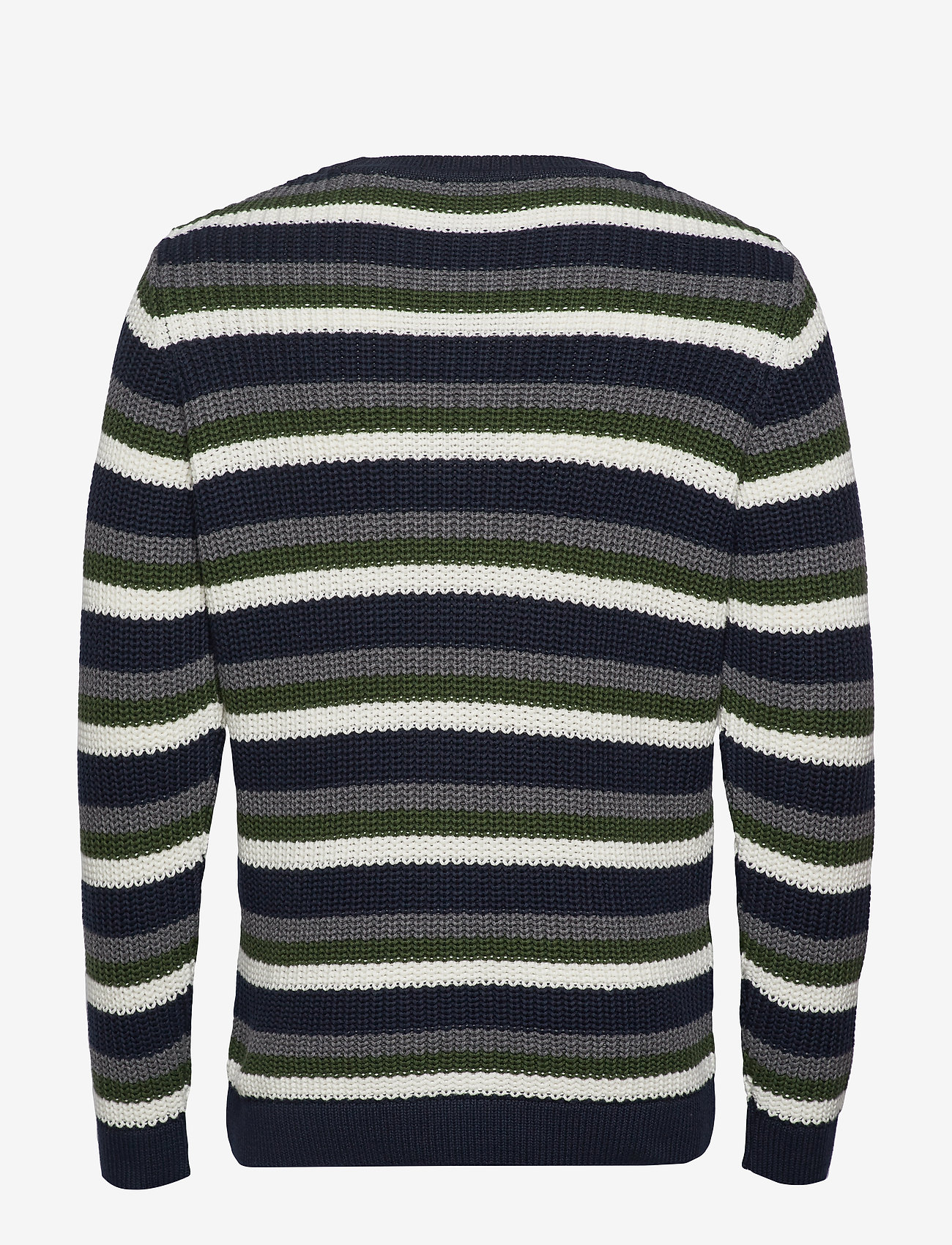 Knowledge Cotton Apparel - Striped rib o-neck - GOTS/Vegan - total eclipse - 2