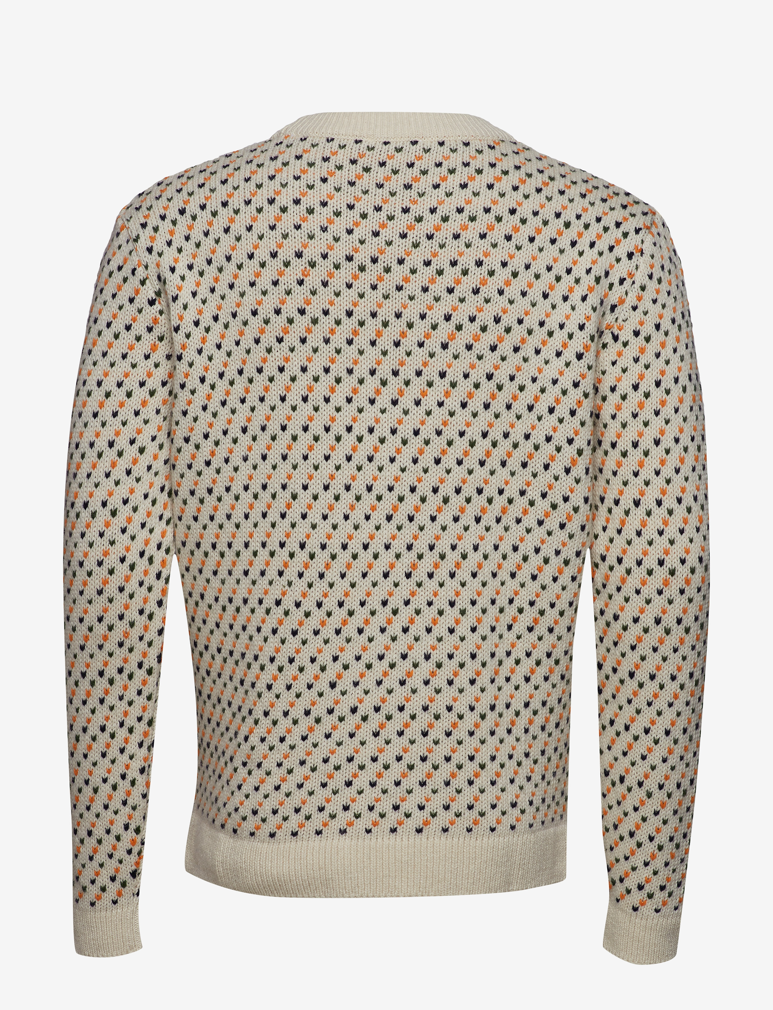 Knowledge Cotton Apparel - VALLEY jacquard o-neck knit - GOTS - winter white - 1