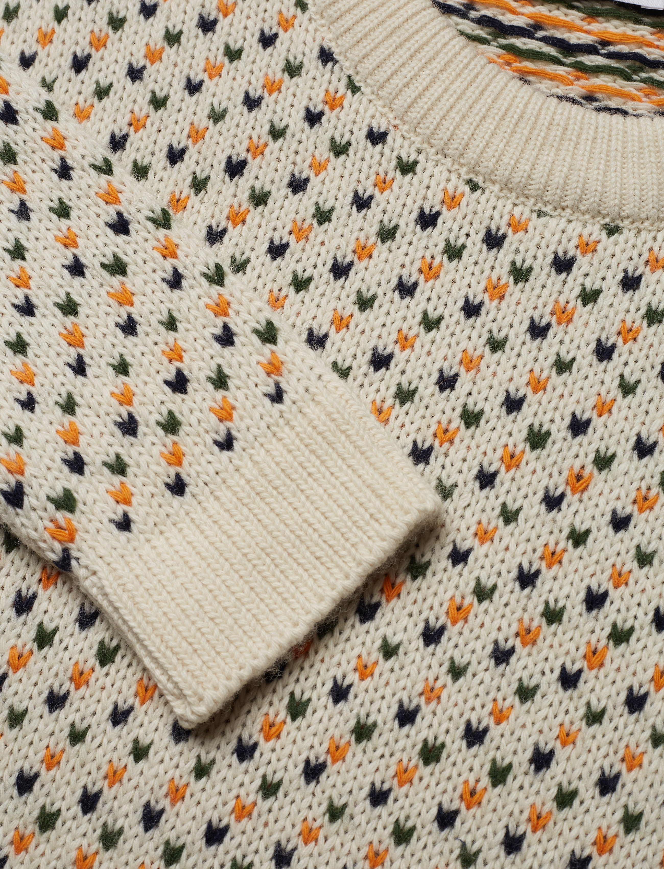 Knowledge Cotton Apparel - VALLEY jacquard o-neck knit - GOTS - winter white - 2